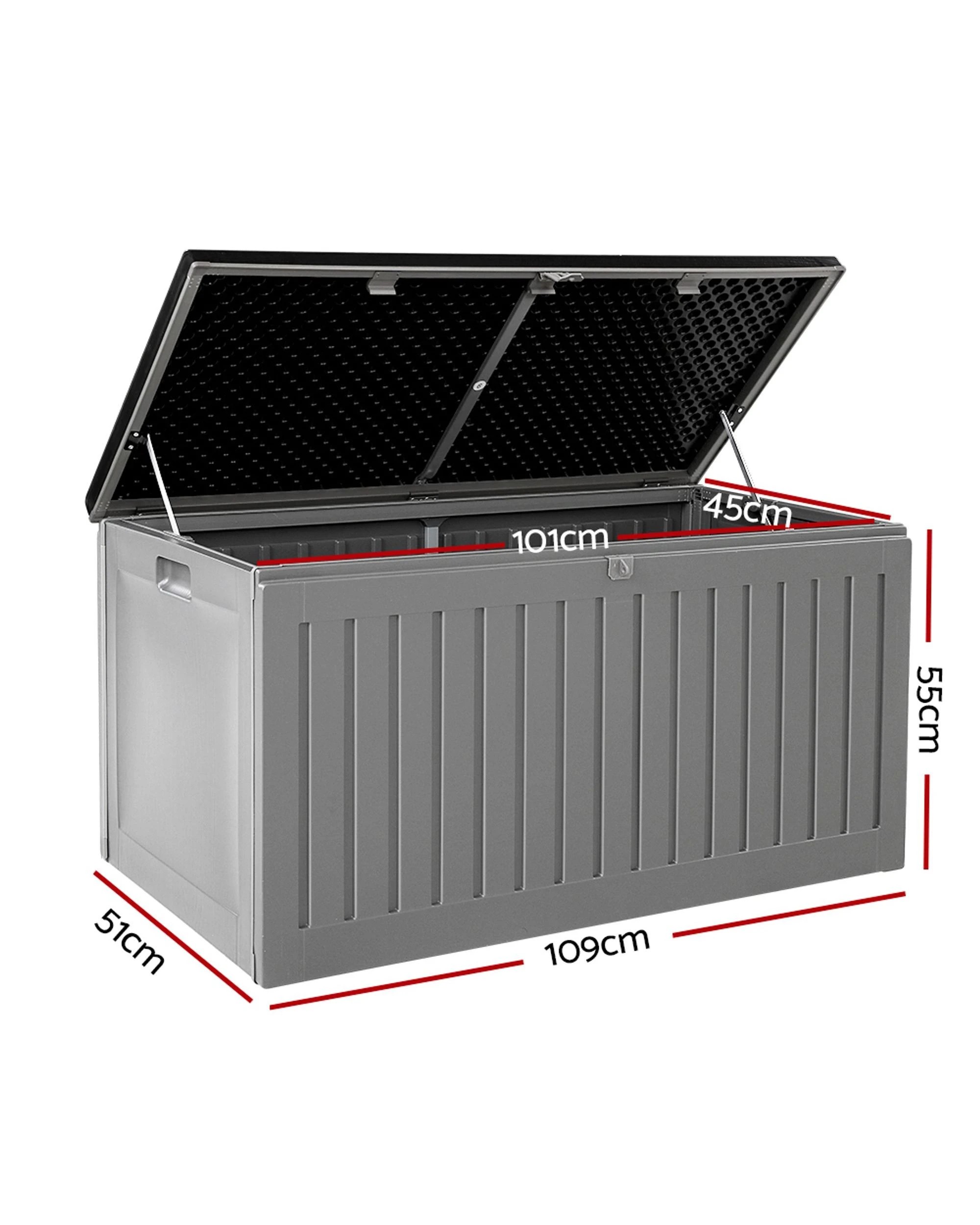 2 Gardeon Outdoor Storage Box 270L Container Lockable Garden Bench Tool Shed - Black, 2 of 8