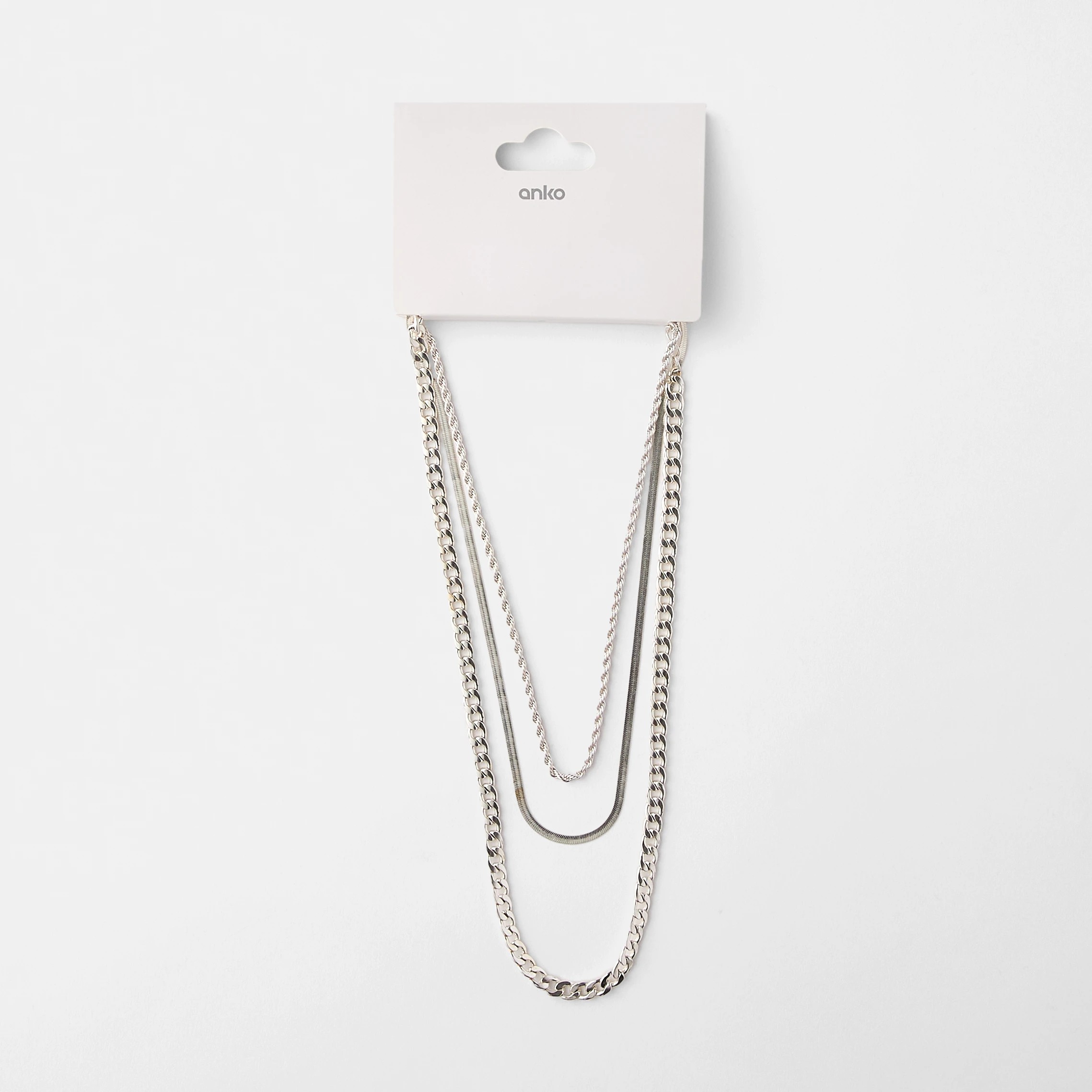 9 3 Pack Essential Chain Necklace - Silver Tone, 9 of 9