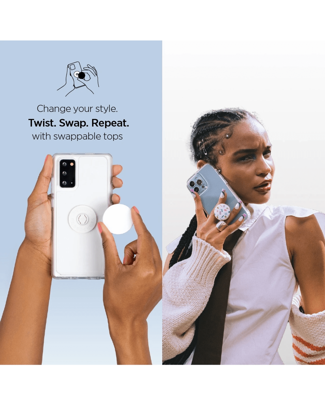 6 PopSockets PopGrip Swappable Phone Holder and Stand - Clear, 6 of 8