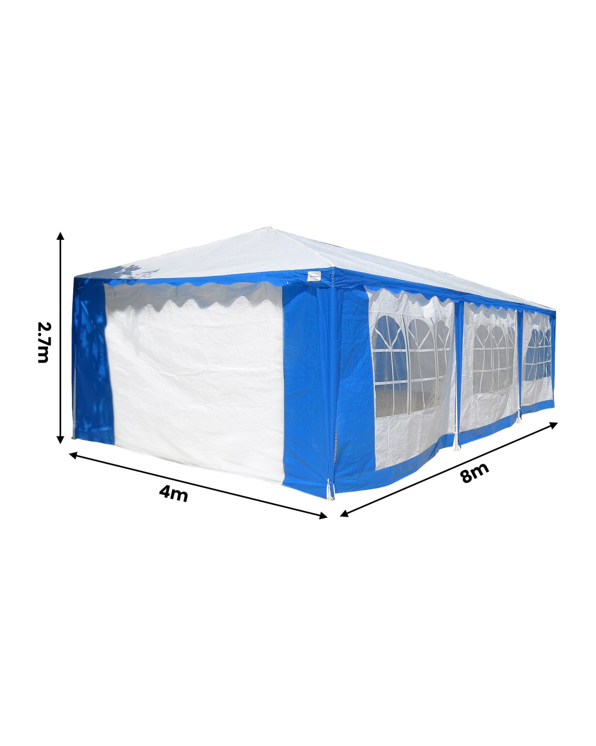 5 Wallaroo Large 4m x 8m Gazebo Party Wedding Tent Outdoor Event Marquee Canopy - Blue, 5 of 7