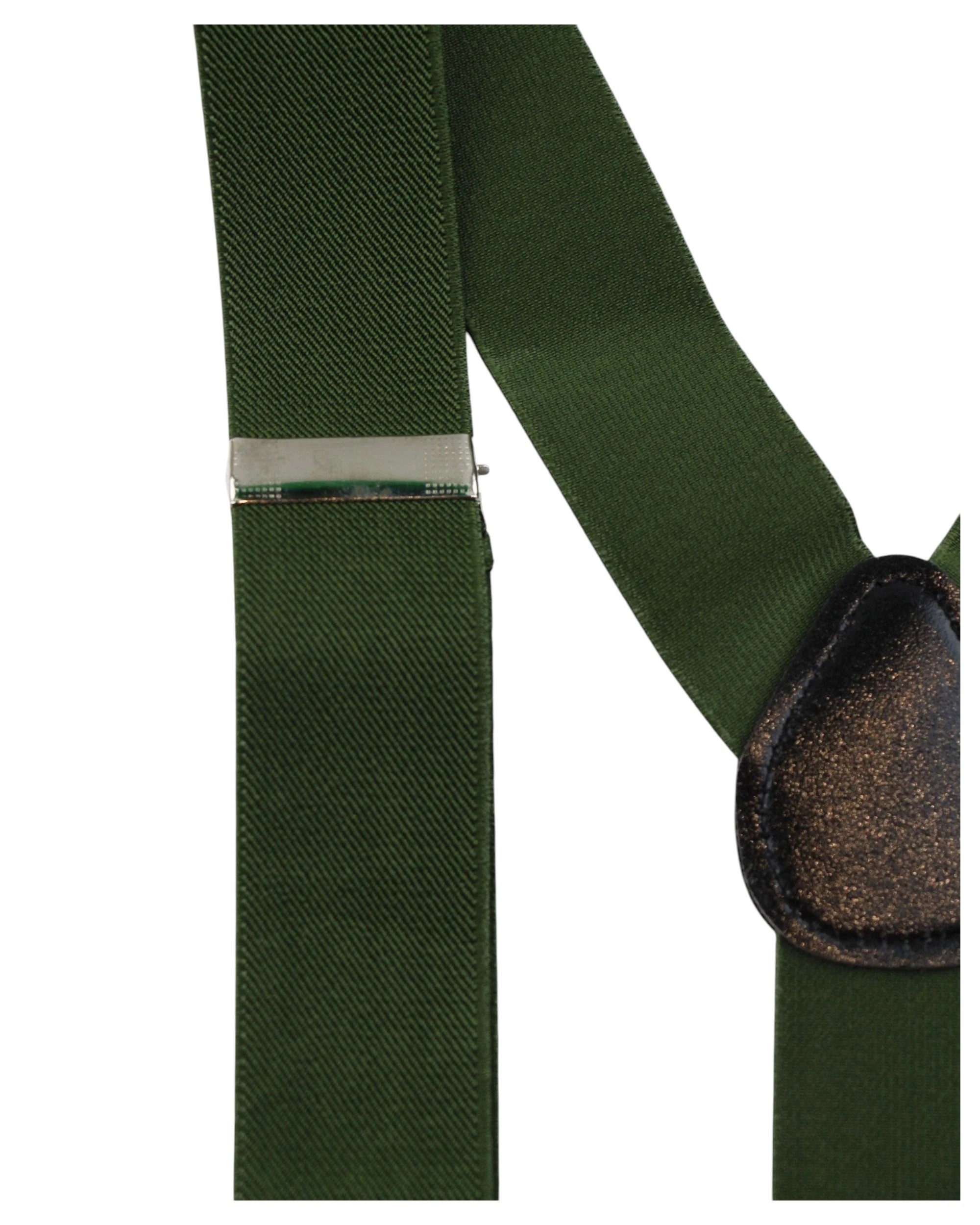 3 Zasel Mens Wide Heavy Duty Adjustable 100cm Olive Suspenders, 3 of 4