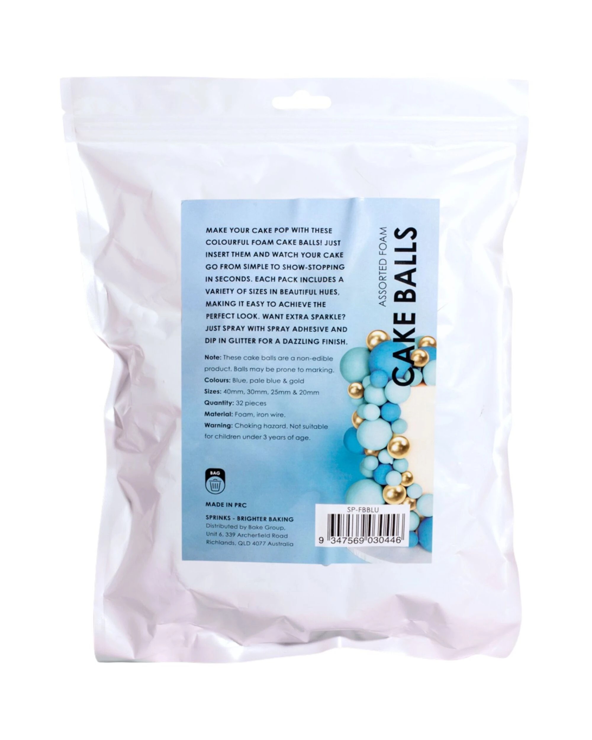 4 Bake Group Sprinks Bold In Blue Cake Ball Toppers Pack of 32 - Blue, 4 of 4