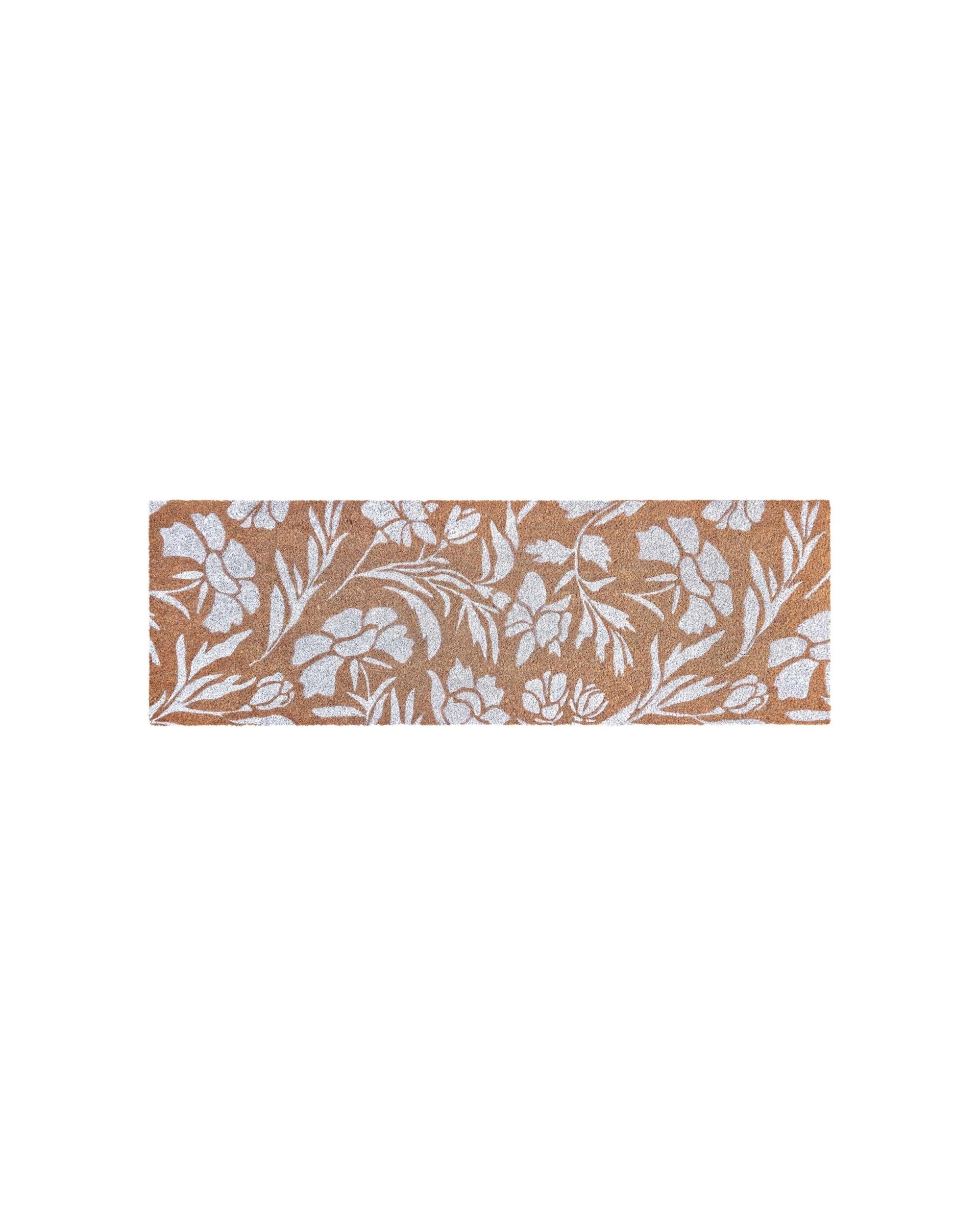 1 J.Elliot Home PVC Backed Coir Mat 40x120cm Jasmine Floral Durable 40x120cm - Pattern, 1 of 3