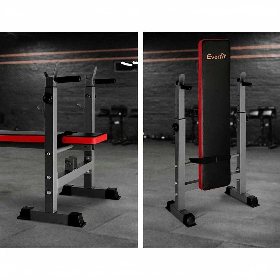 6 Everfit Weight Bench Squat Rack Bench Press Home Gym Equipment 200kg - Dark Grey, 6 of 7