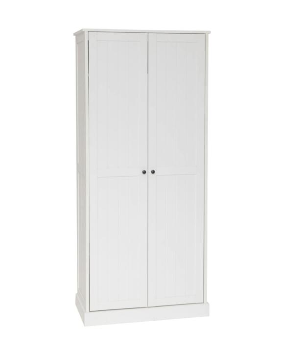 Alpine Bay Hamptons 2 Door Broom Multipurpose Storage Cupboard - White