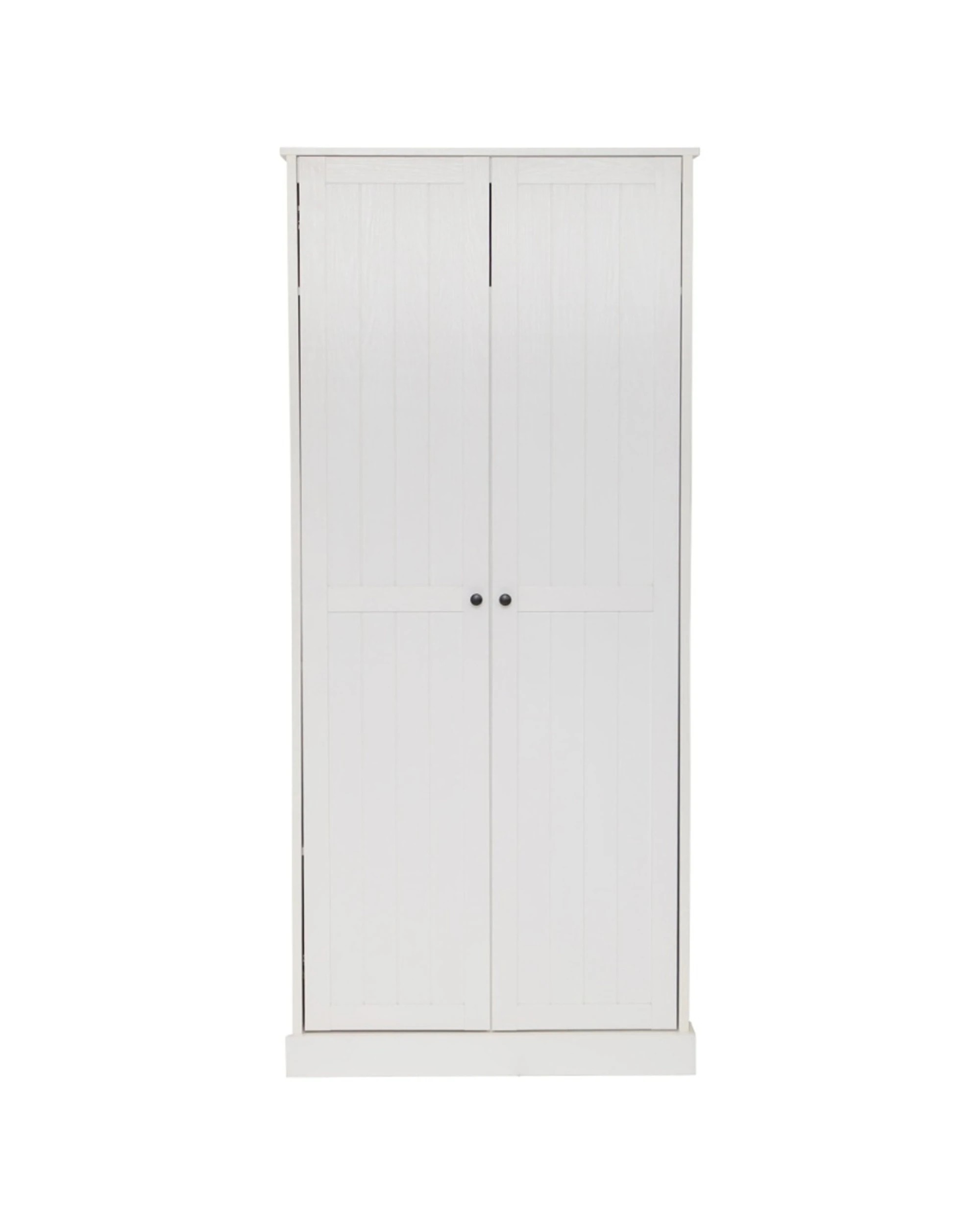 1 Alpine Bay Hamptons 2 Door Broom Multipurpose Cupboard Storage Unit 80cm - White, 1 of 9