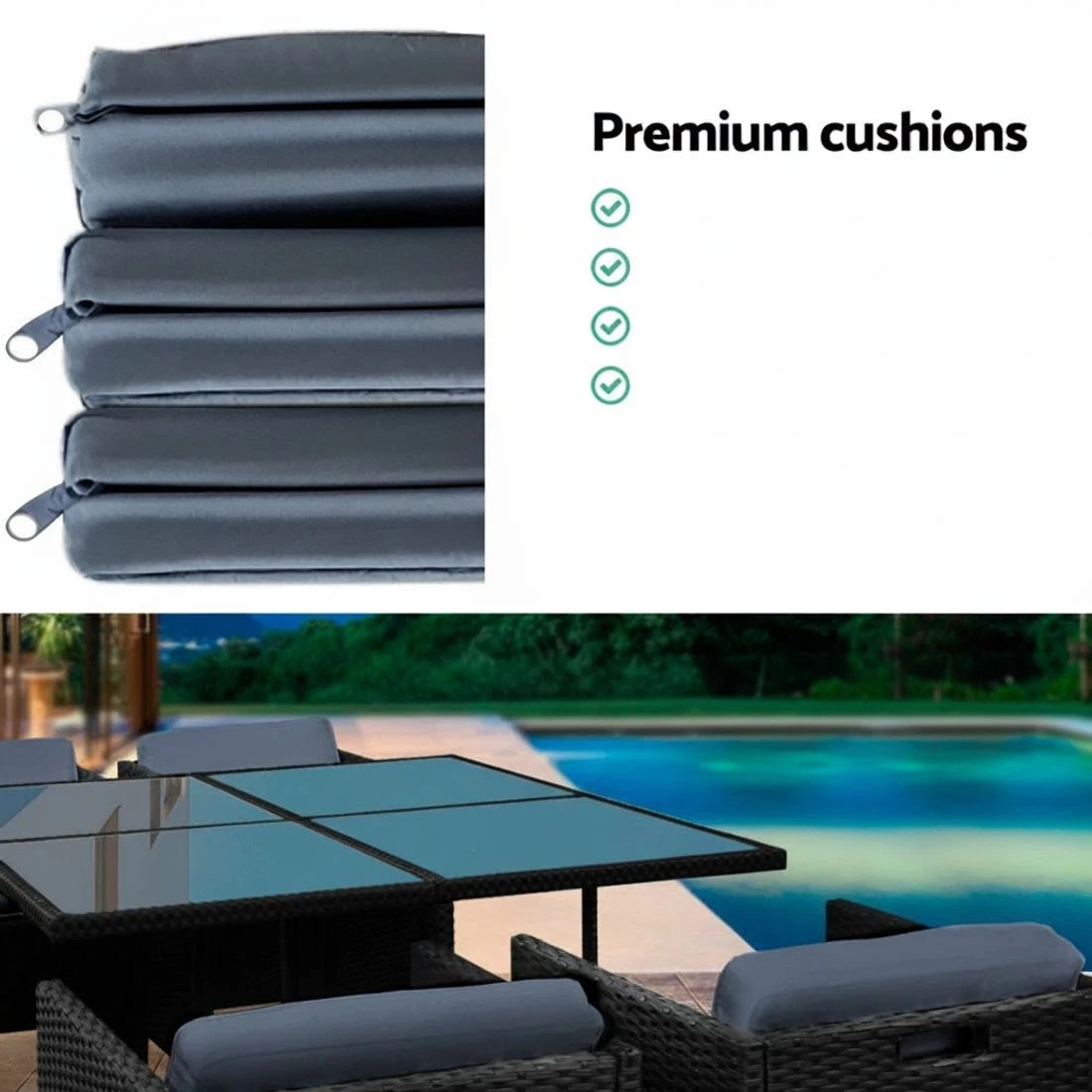 6 Gardeon Outdoor Dining Set 5 Piece Wicker Table Chairs Setting - Black, 6 of 7
