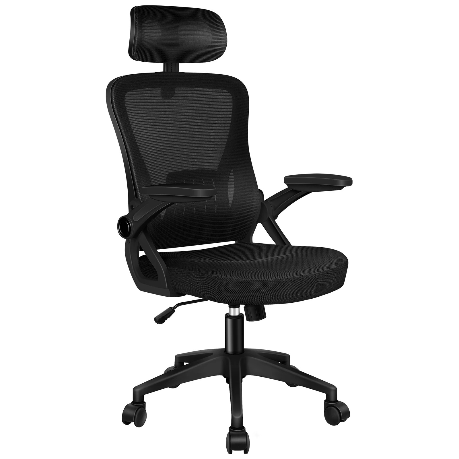 1 Alfordson Mesh Office Chair Executive Fabric Seat Tilt Gaming Racing Computer - Black, 1 of 10