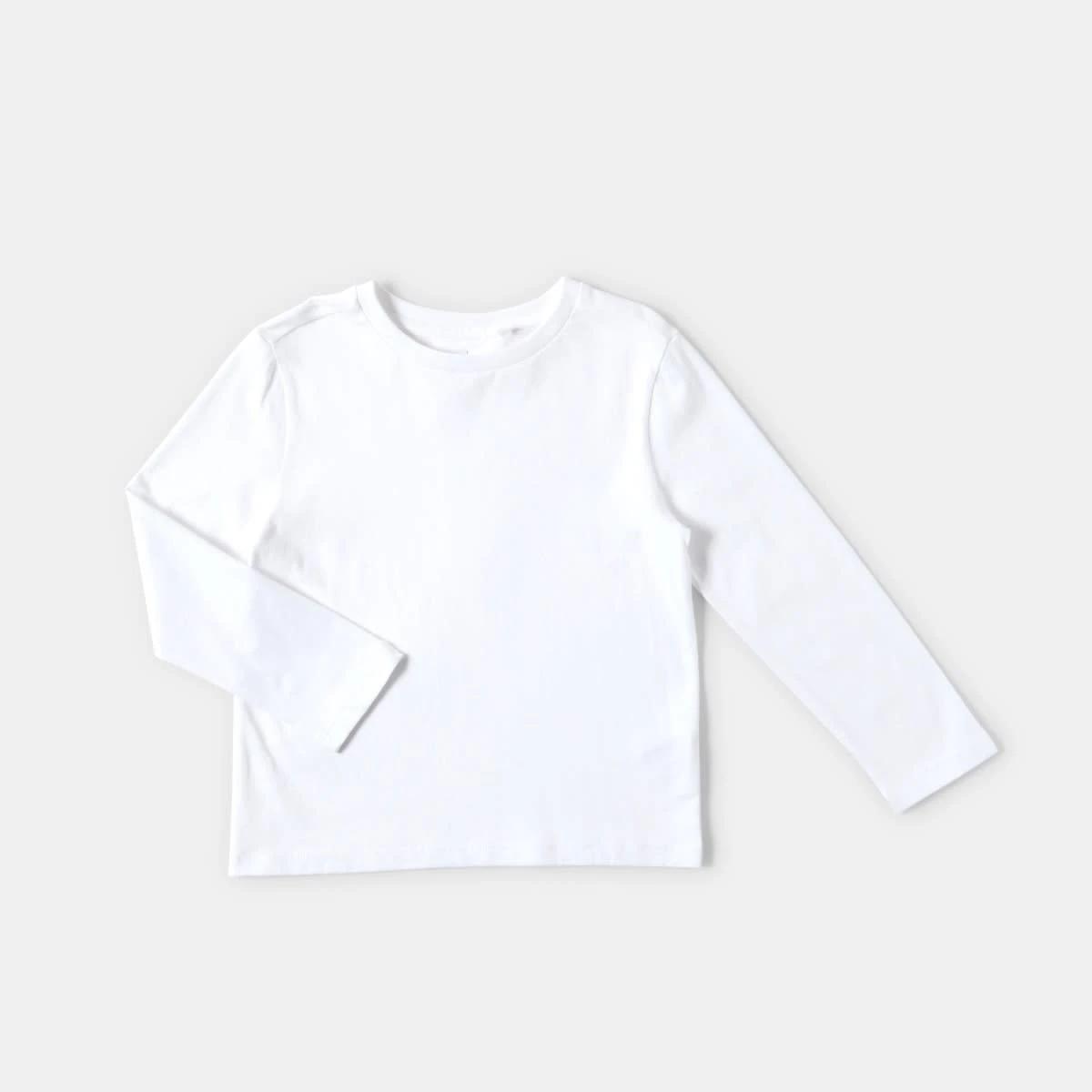 8 Long Sleeve Plain T-shirt White, 8 of 9