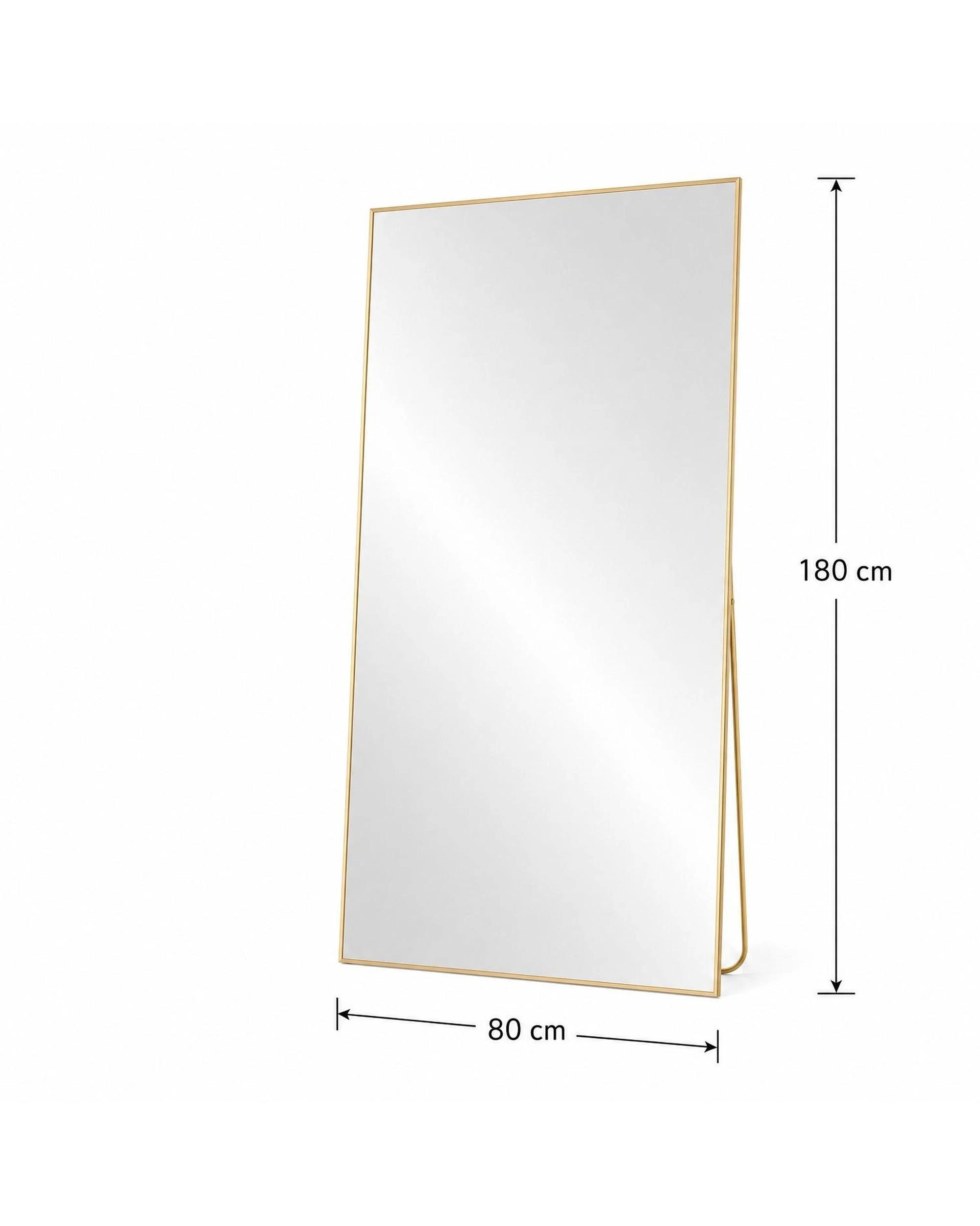 5 OAKORY 180x80cm Rectangular Full Length Mirror, Floor Mirror with Aluminium Alloy Frame Gold, 5 of 6