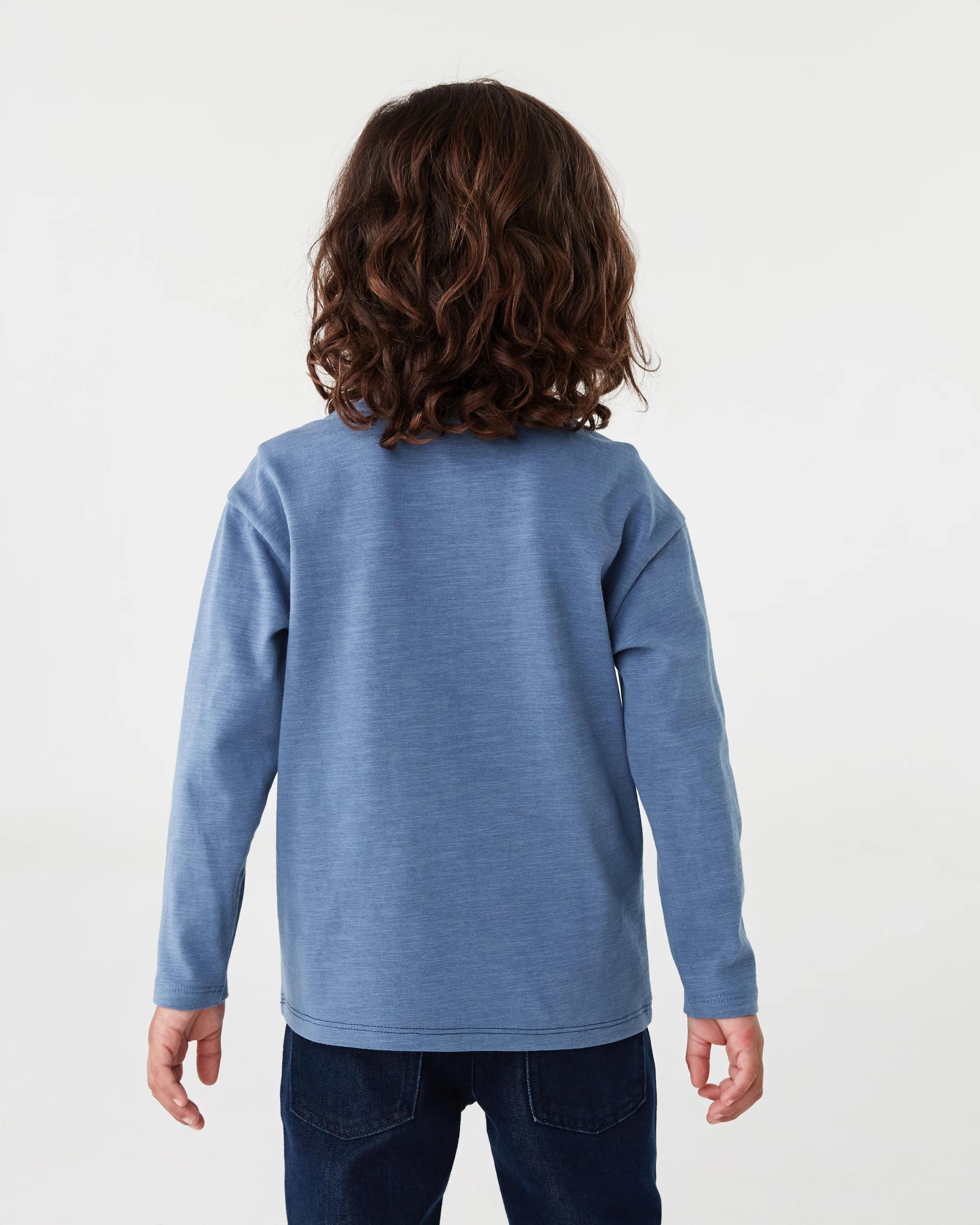 2 Long Sleeve Panel T-shirt Dim Blue, 2 of 7