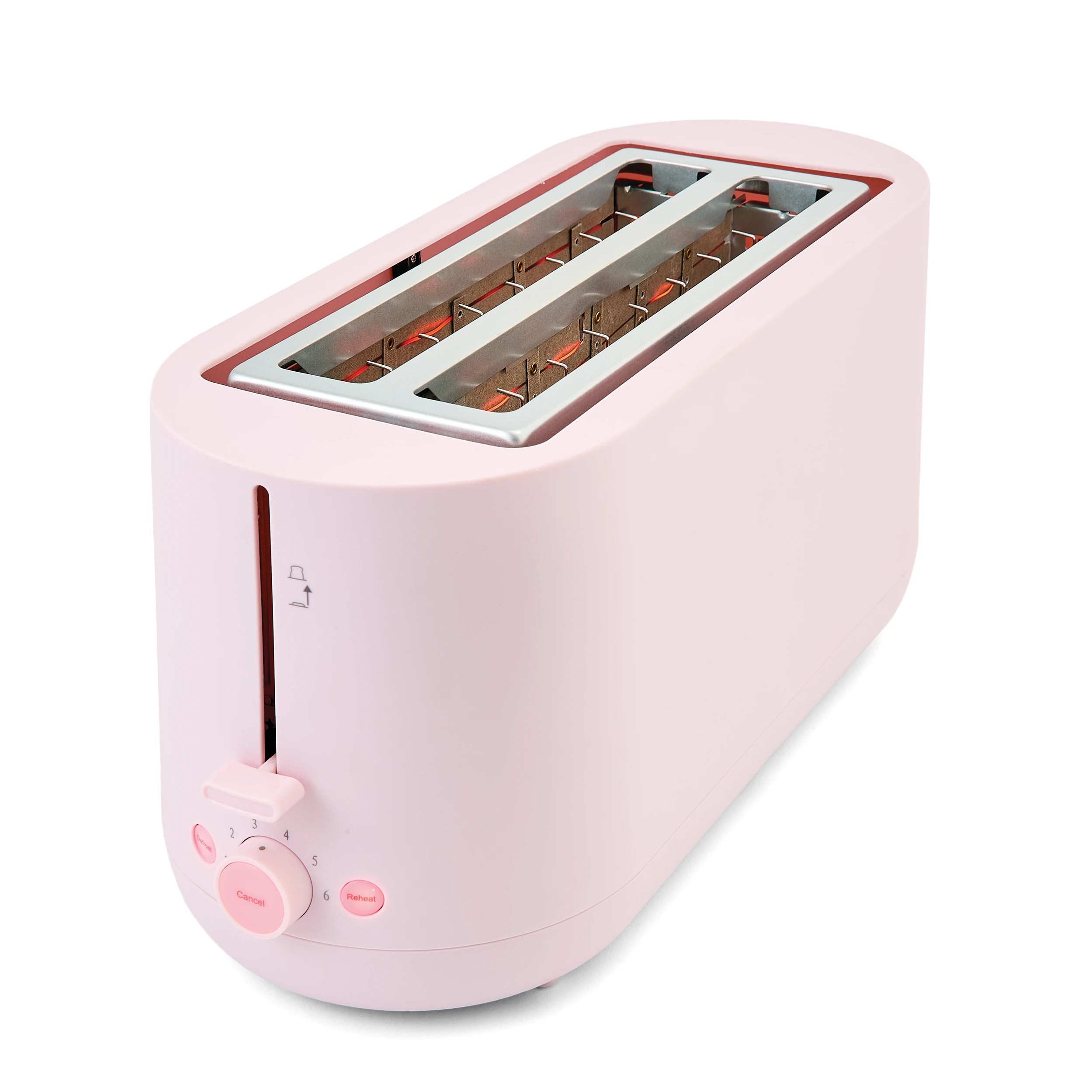 4 4 Slice Toaster Long Slot - Pink, 4 of 9