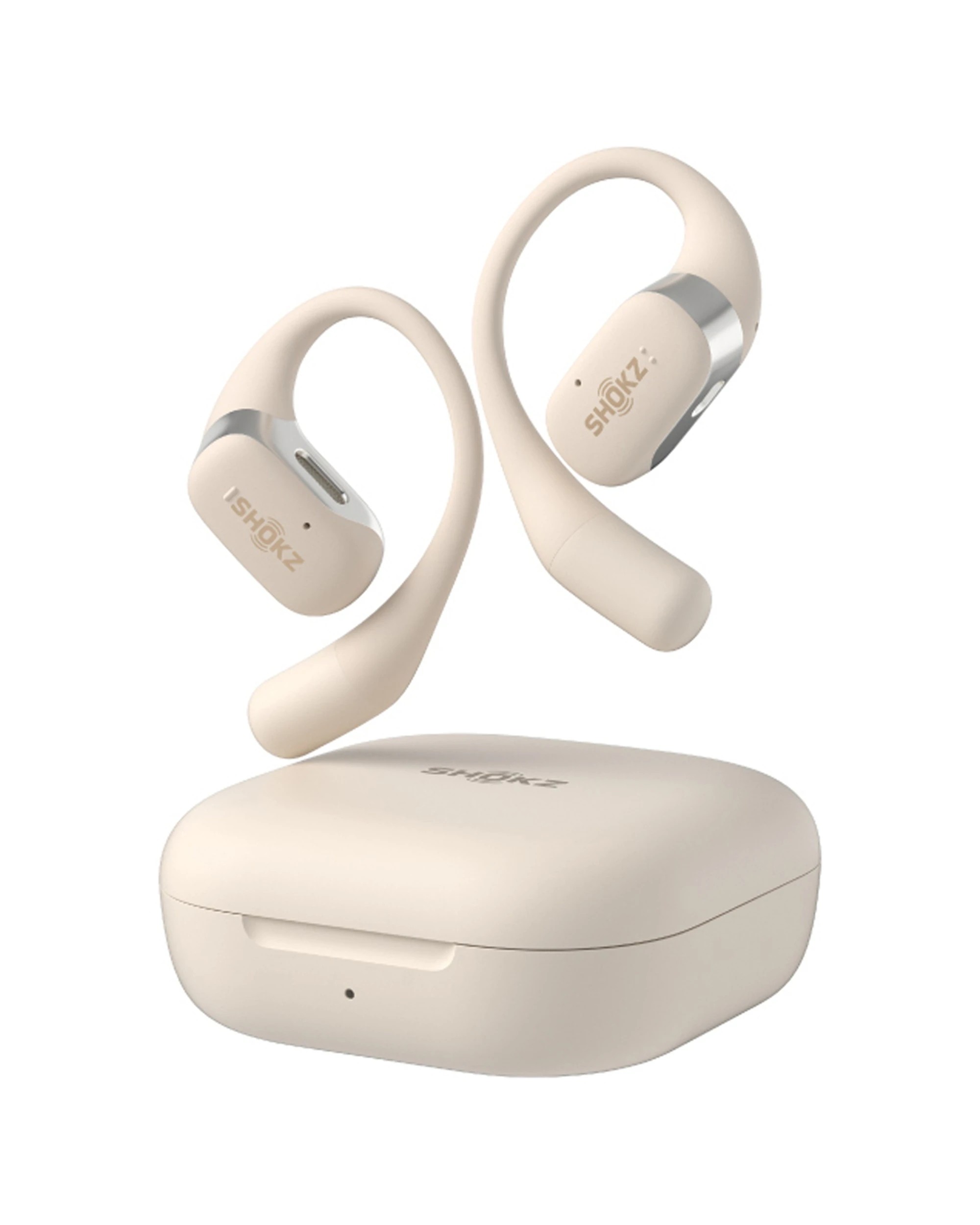 1 SHOKZ OpenFit Open Ear Wireless Earbuds Long Battery Bluetooth 5.2 Comfort Fit
 - beige, 1 of 4