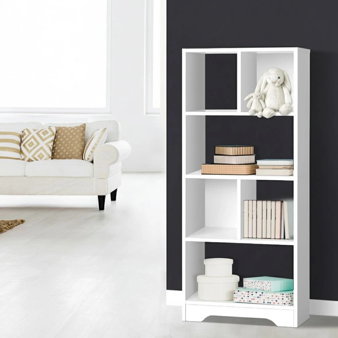 4 Artiss Bookshelf 4 Tiers - White, 4 of 4