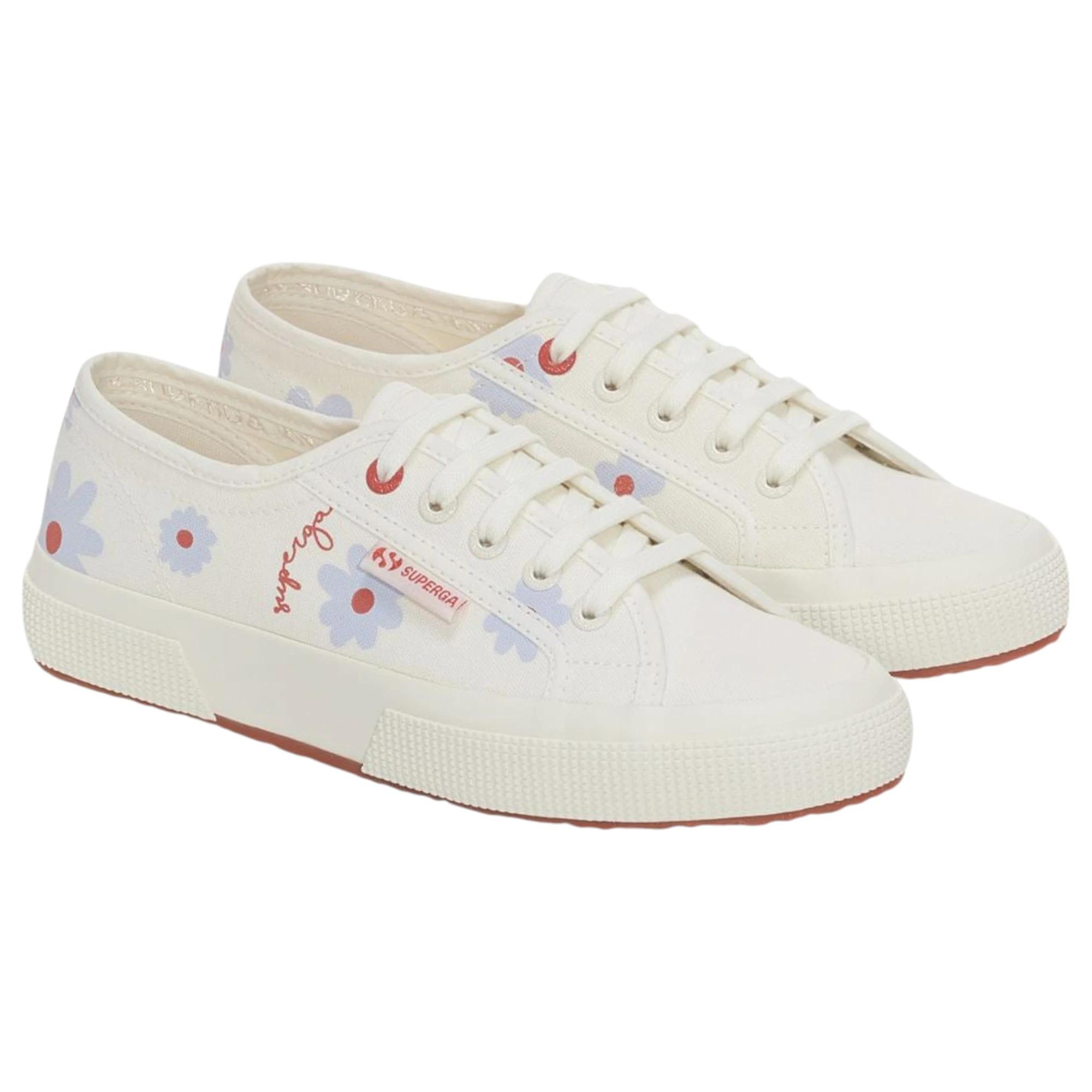 3 Superga Unisex 2750 Daises Print White Casual Shoes WHITE, 3 of 5