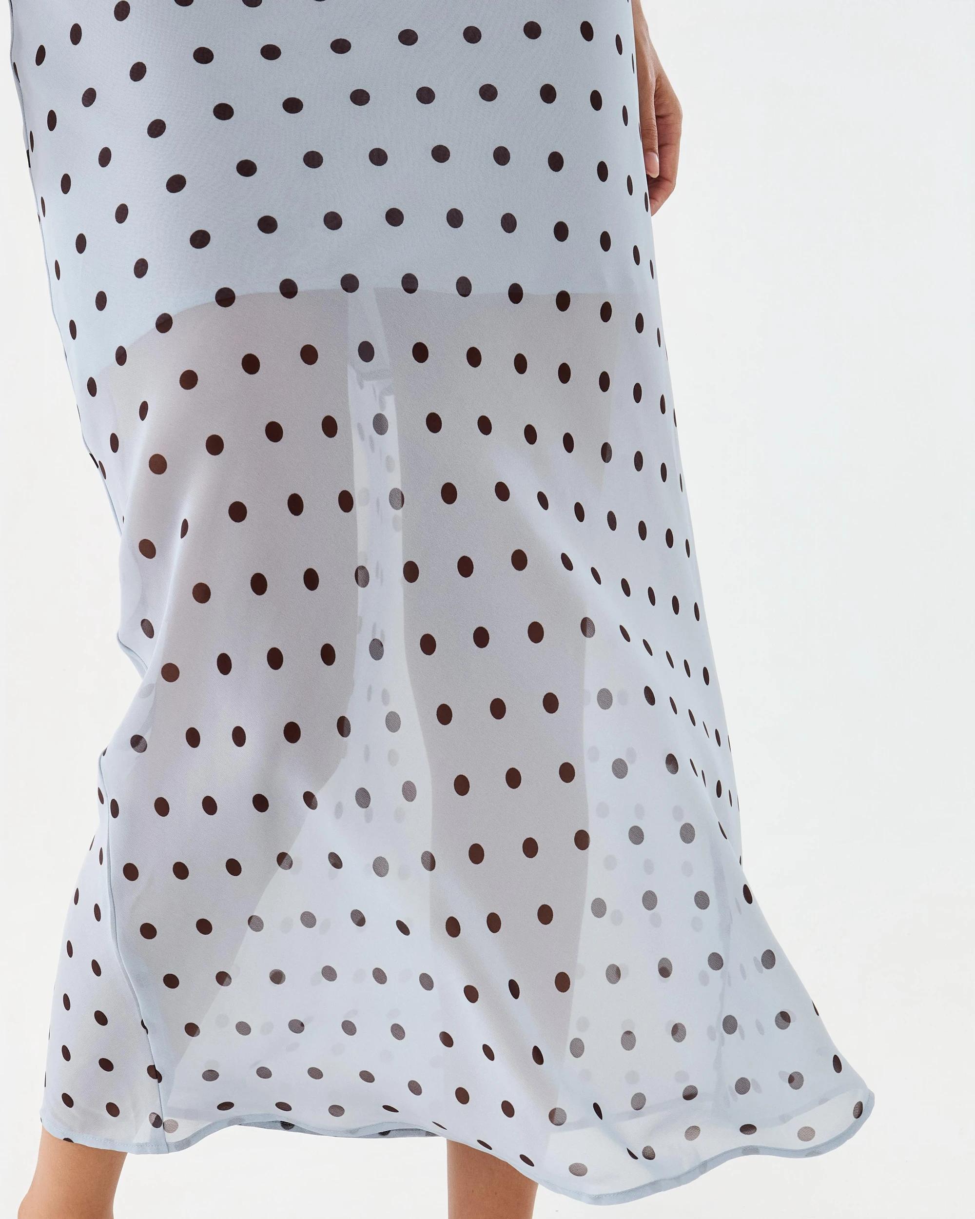 5 Chiffon Maxi Skirt Blue Spot, 5 of 7