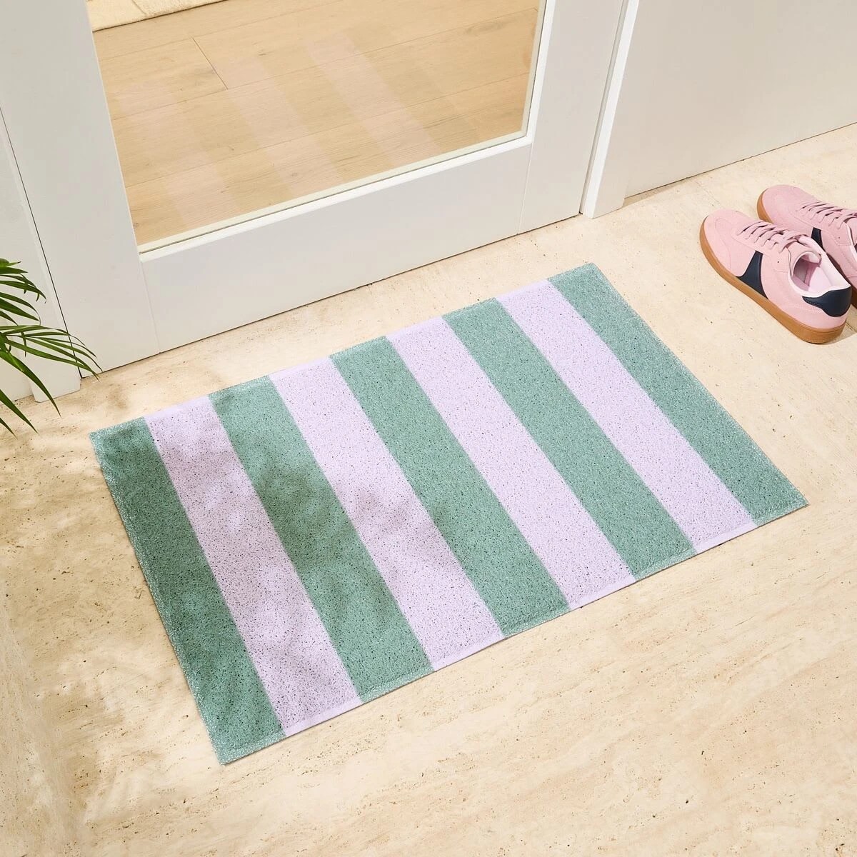 1 Dirt Grip Door Mat - Green and Lilac, 1 of 5