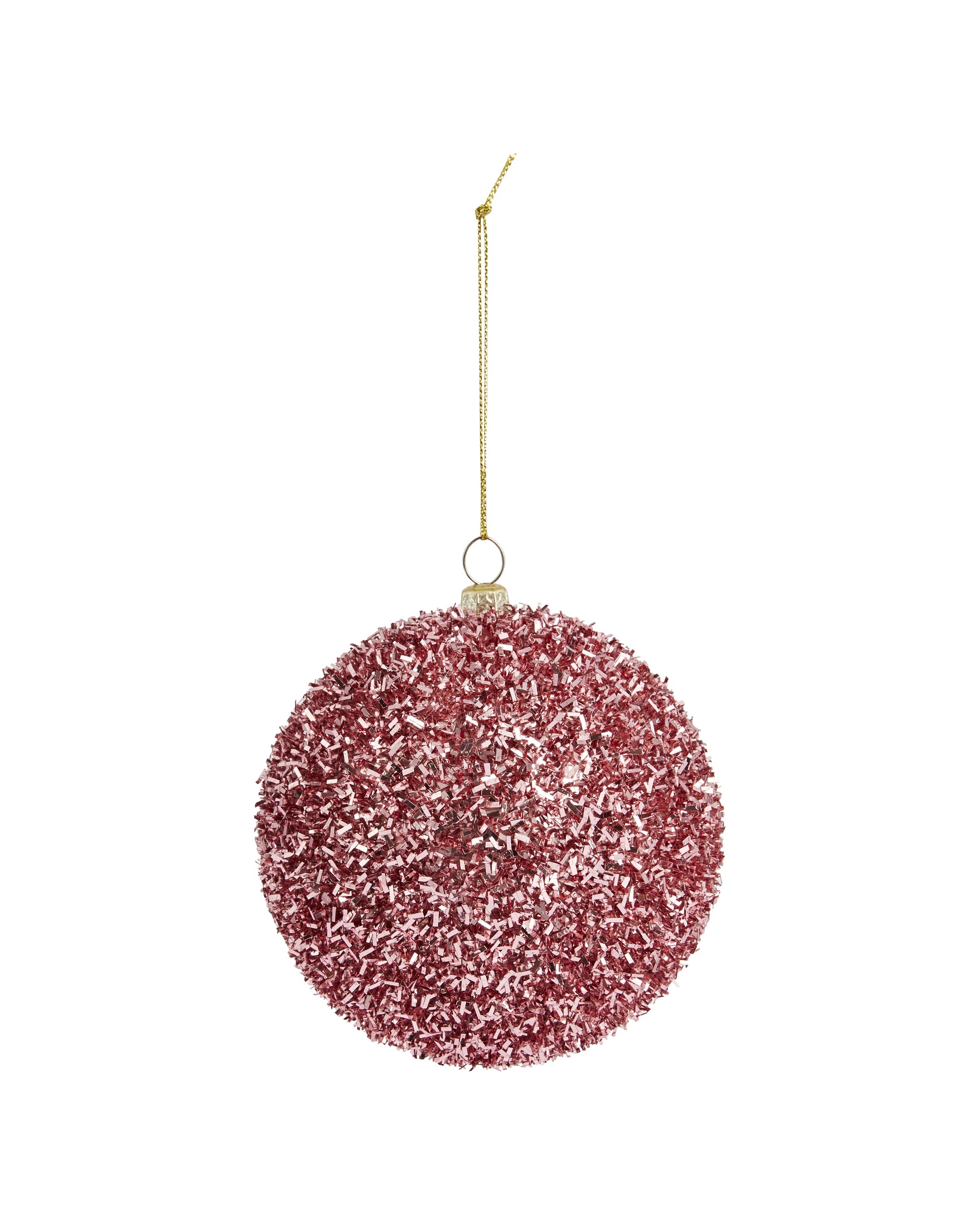3 9 Pack 10cm Pink Candy Tinsel Baubles, 3 of 5