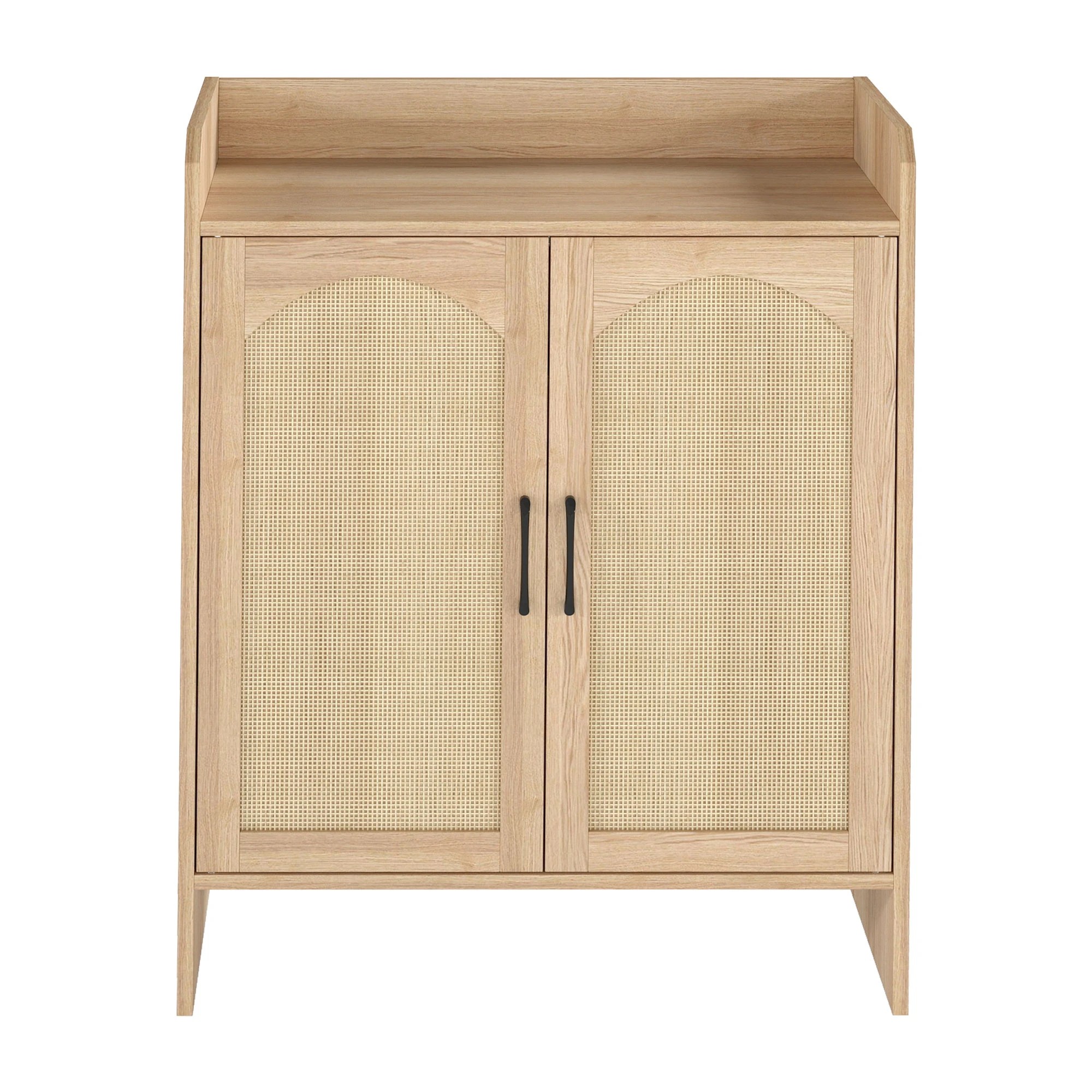 2 Levede 5-Layer Rattan Shoe CabinetsDouble Wooden Doors, 2 of 9
