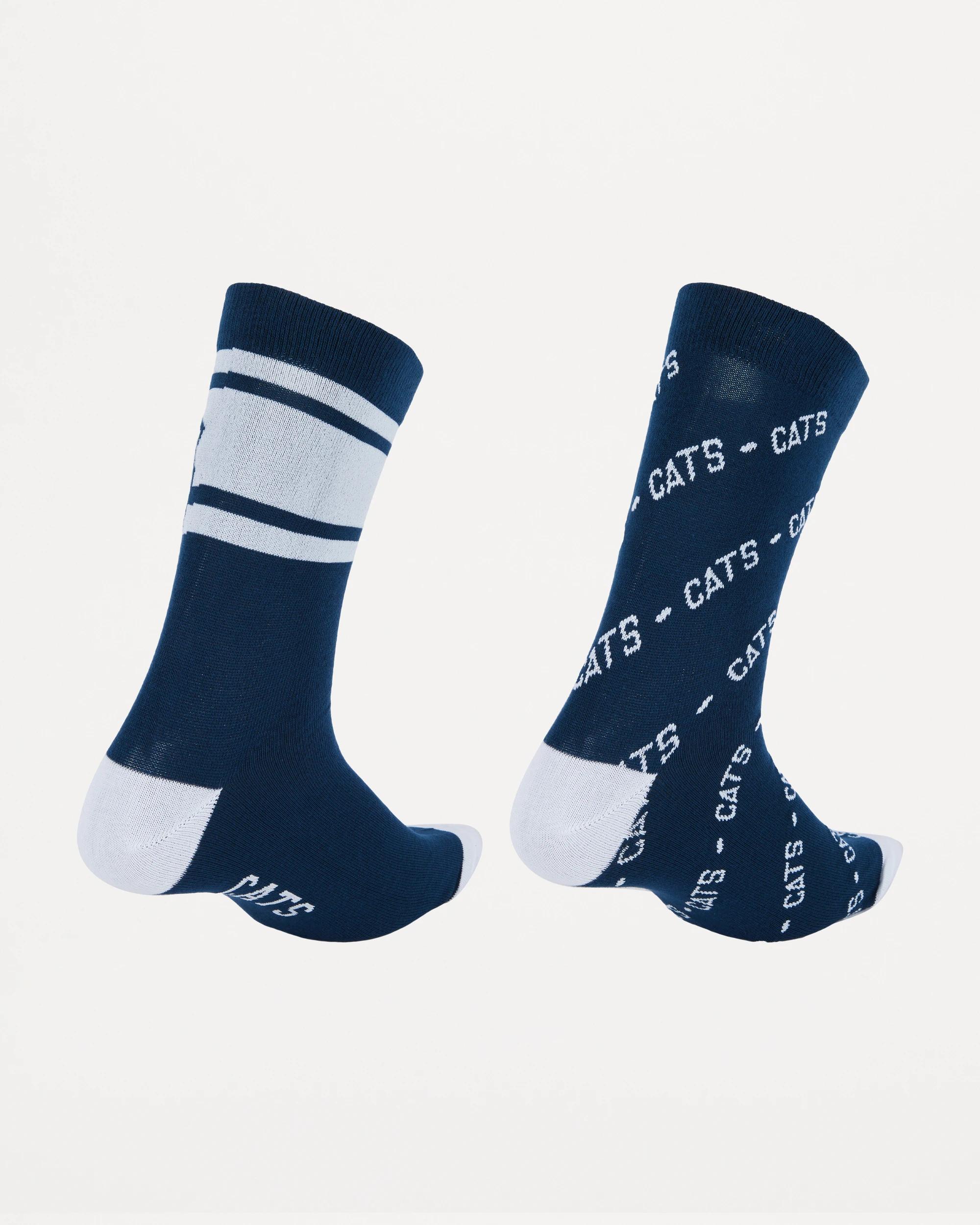 2 2 Pack Official AFL Adult Sock Set NAVY GEELONG, 2 of 3