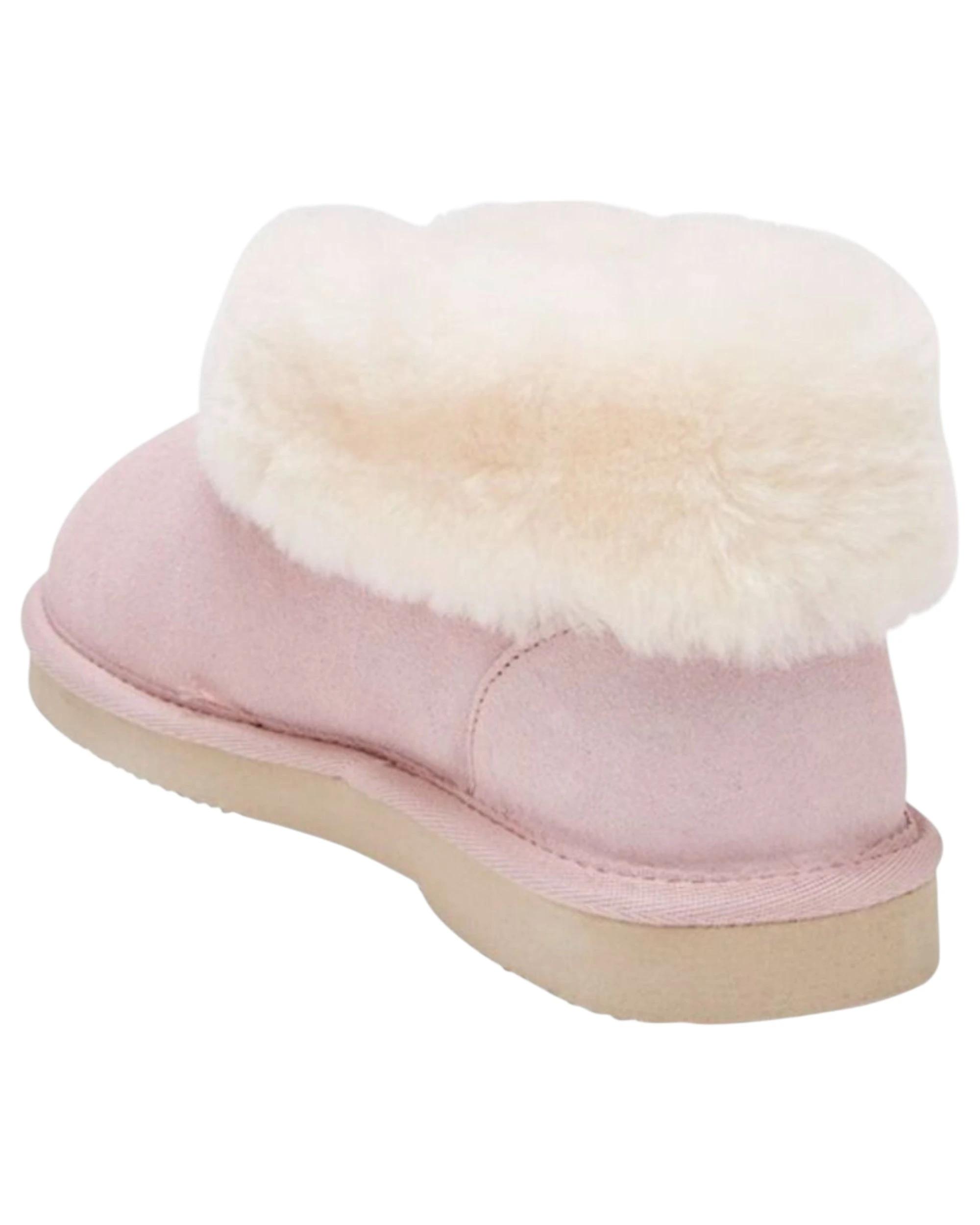 3 Grosby Womens Ugg Short Boots Suede Sheepskin Princess Pink Slippers PINK, 3 of 4