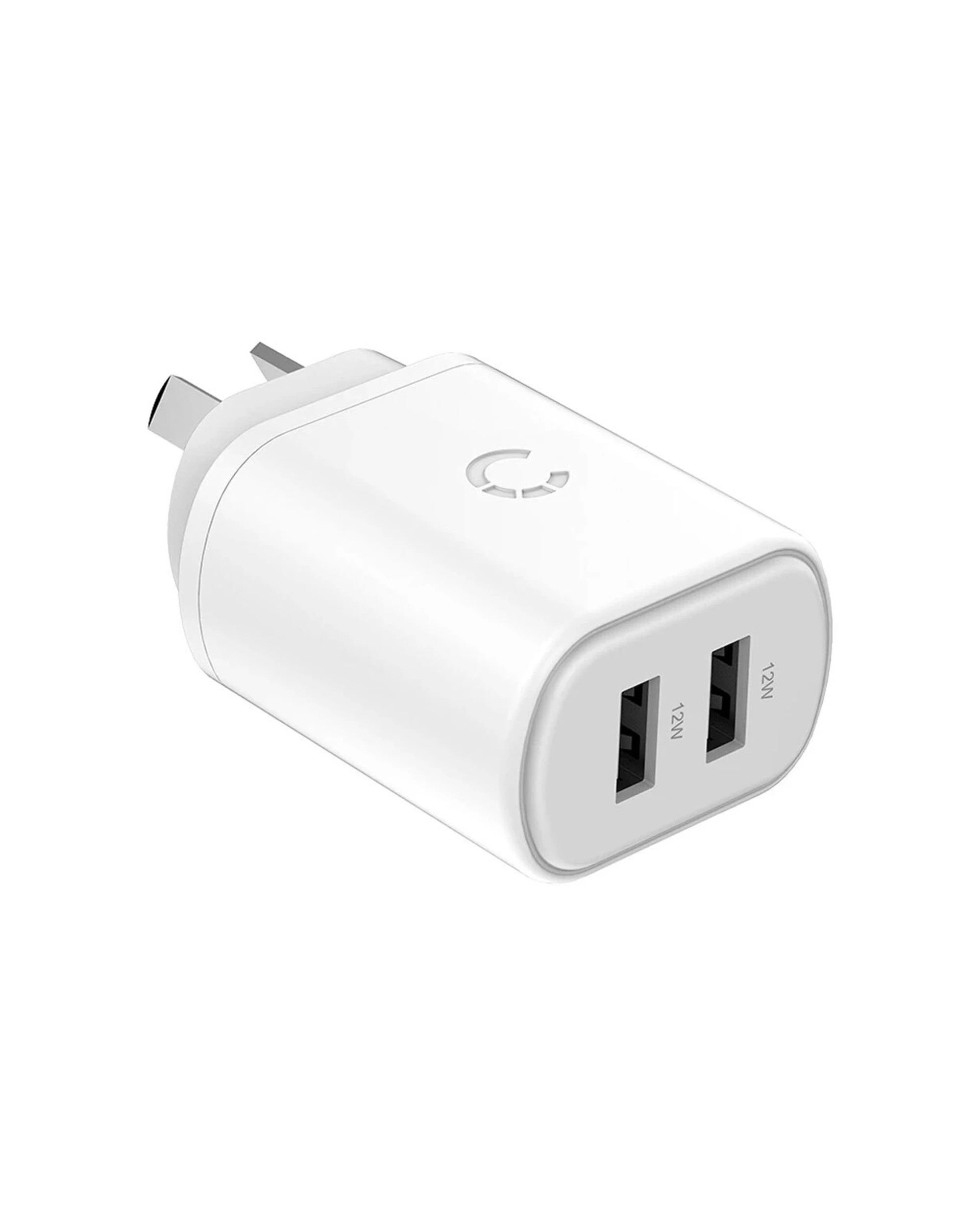1 Cygnett PowerPlus 12W USB-A Wall Dual Charger - White, 1 of 4