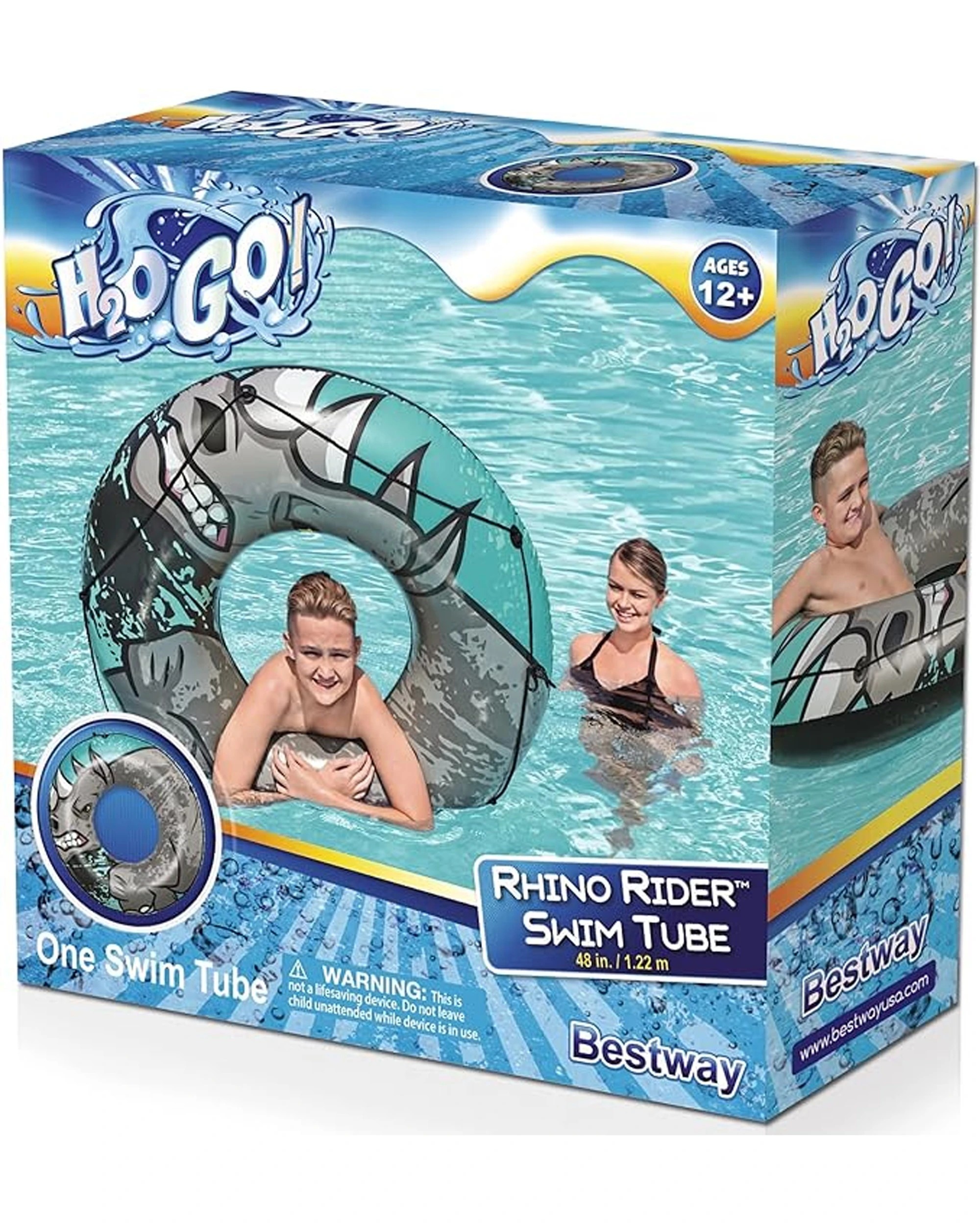1 Bestway Rhino Rider Swim Tube 47 Inches PVC Plastic Pool Float - Multi, 1 of 6