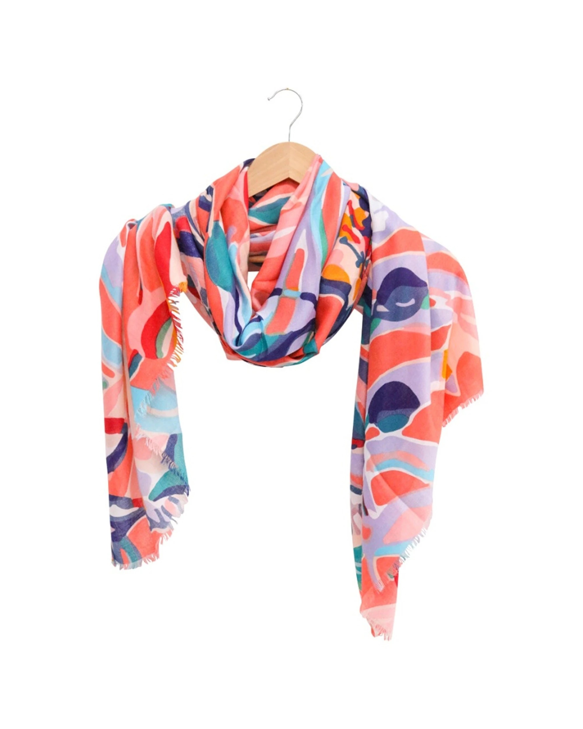 1 LVD Womens Fashion Scarf Lightweight 90x180cm Polyester Tropics Abstract - Multi, 1 of 1