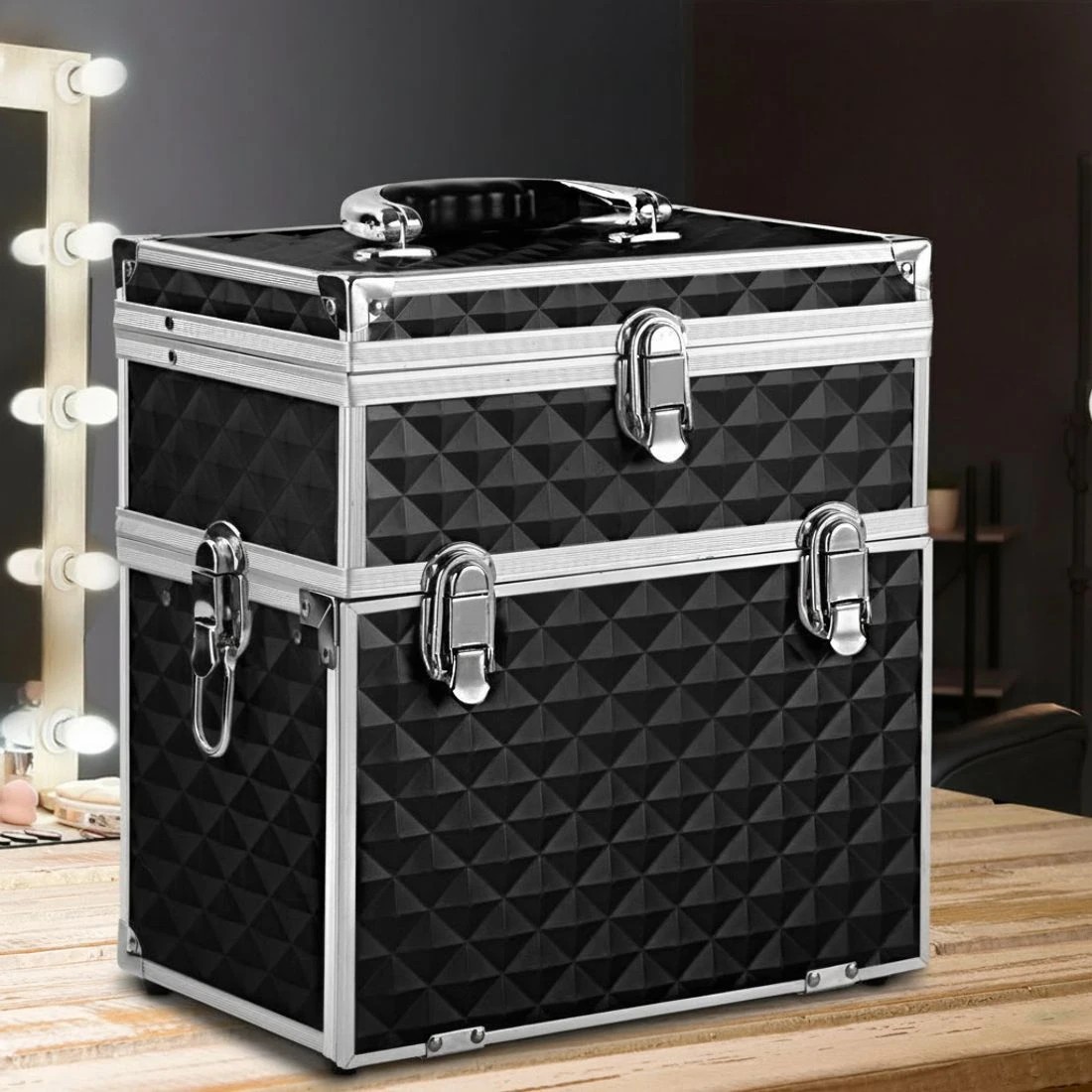 7 Embellir Beauty Case Makeup Travel Bag Organiser Large Carry Jewellery BoxVanity - Multi, 7 of 8