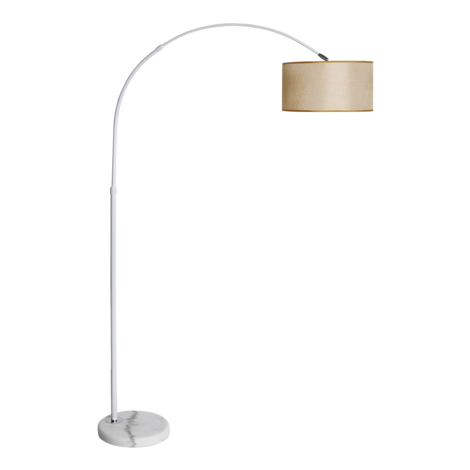 2 Emitto 220V 60W Iron+Marble+Cloth Floor Lamp Stand Grey Lamp - White, 2 of 6