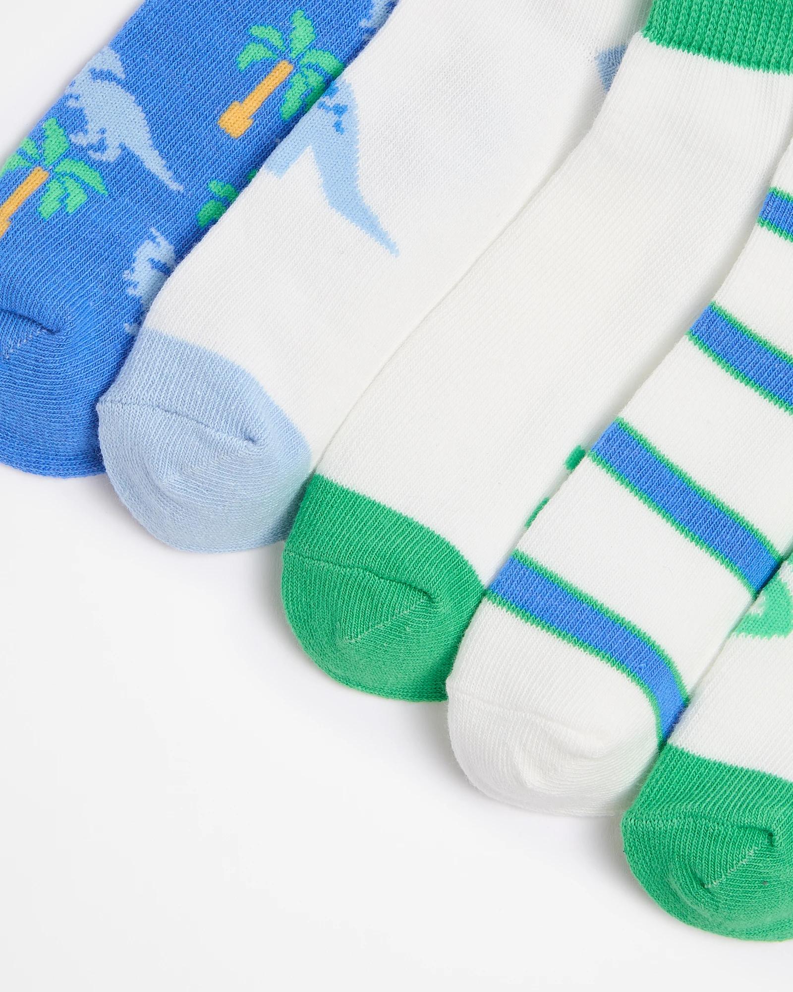 2 Low Cut Dino Socks 5 Pack - Maxx BLUE/GREEN DINO, 2 of 3