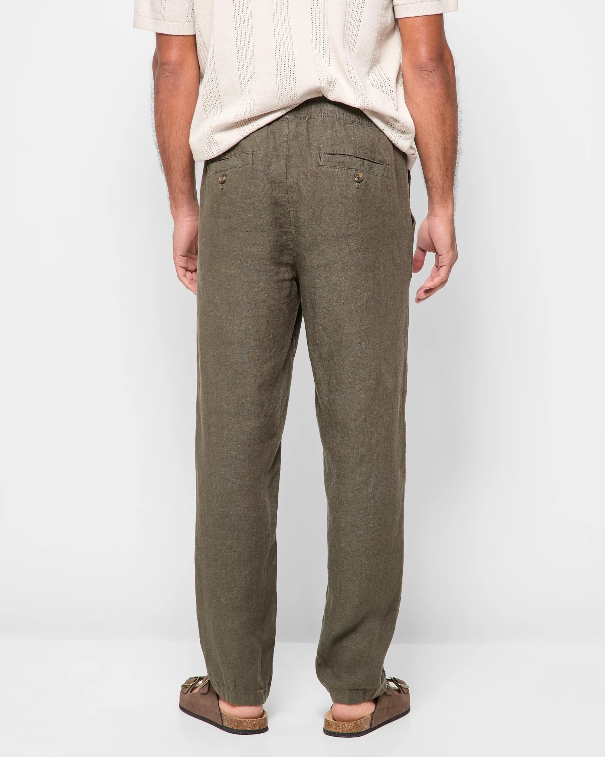 4 Target European Linen Pants DARK OLIVE, 4 of 10