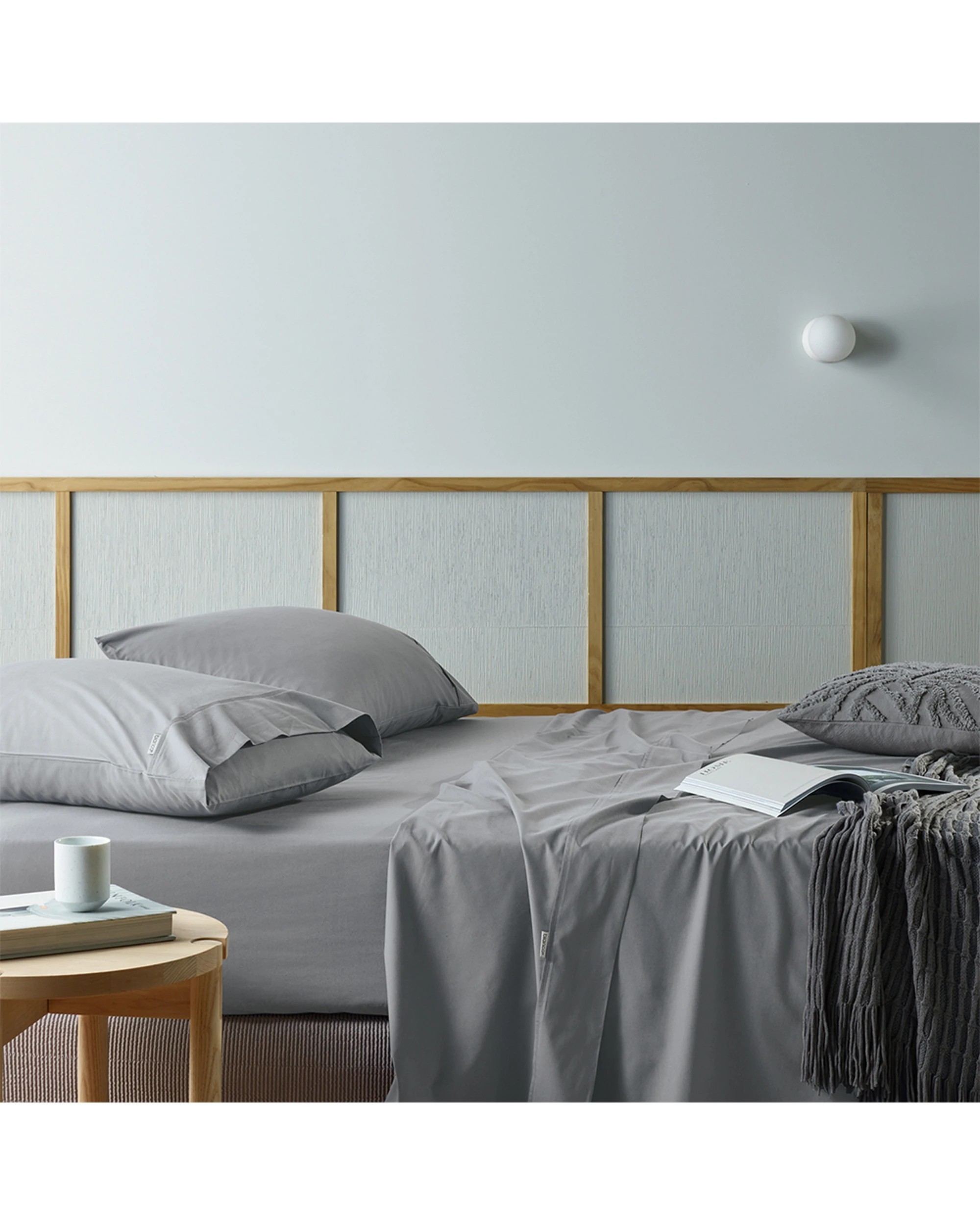 1 Bianca Natural Sleep Recycled Cotton Sheet Home Bedding - King Single Bed - Silver, 1 of 1