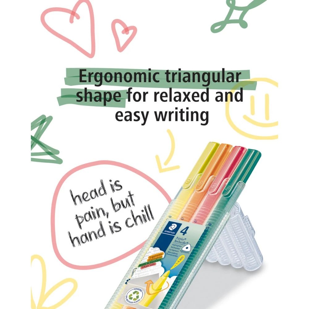 8 Staedtler Triplus Highlighter Assorted 4 Pack, 8 of 10