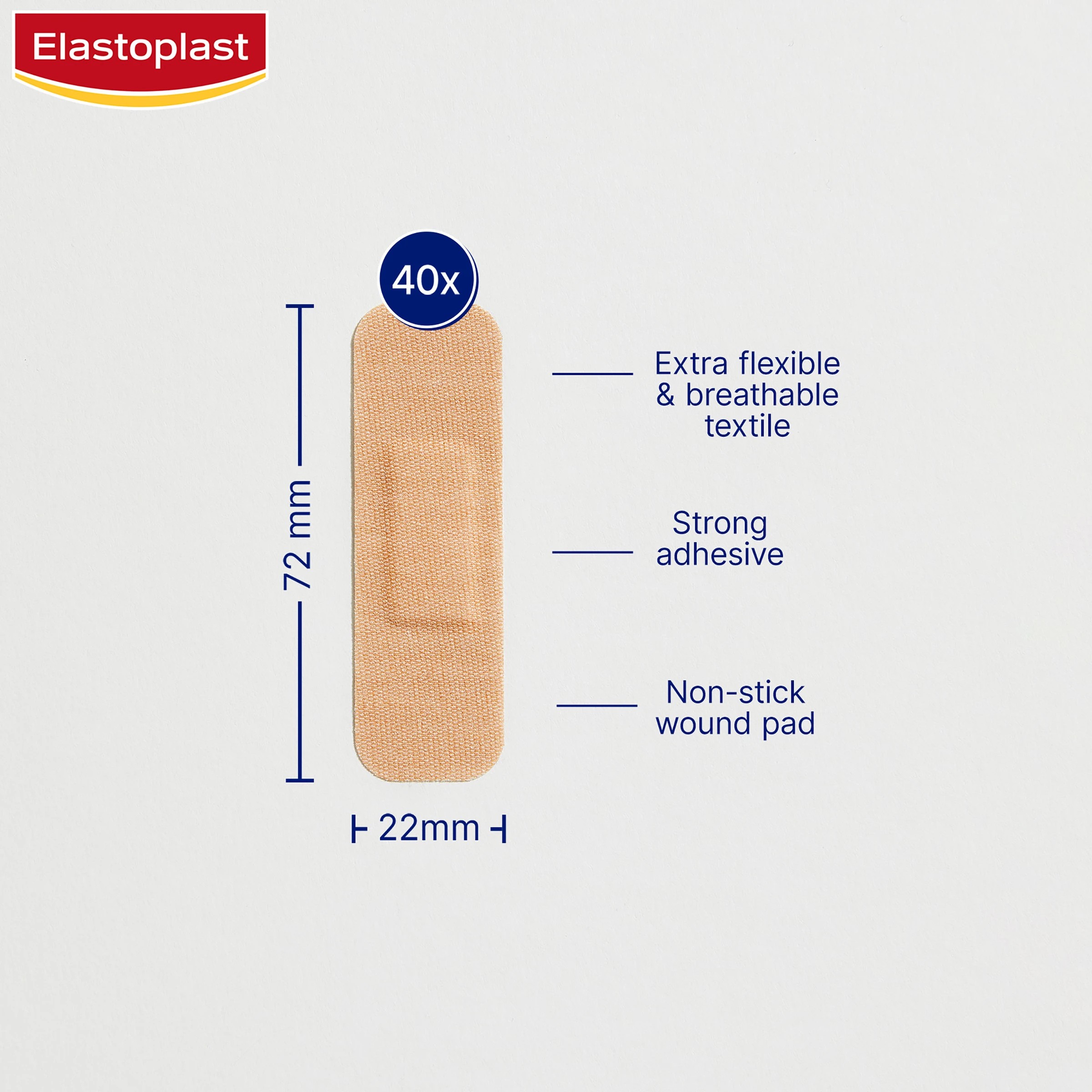 4 40 Pack Elastoplast Flexible Fabric Plasters, 4 of 10