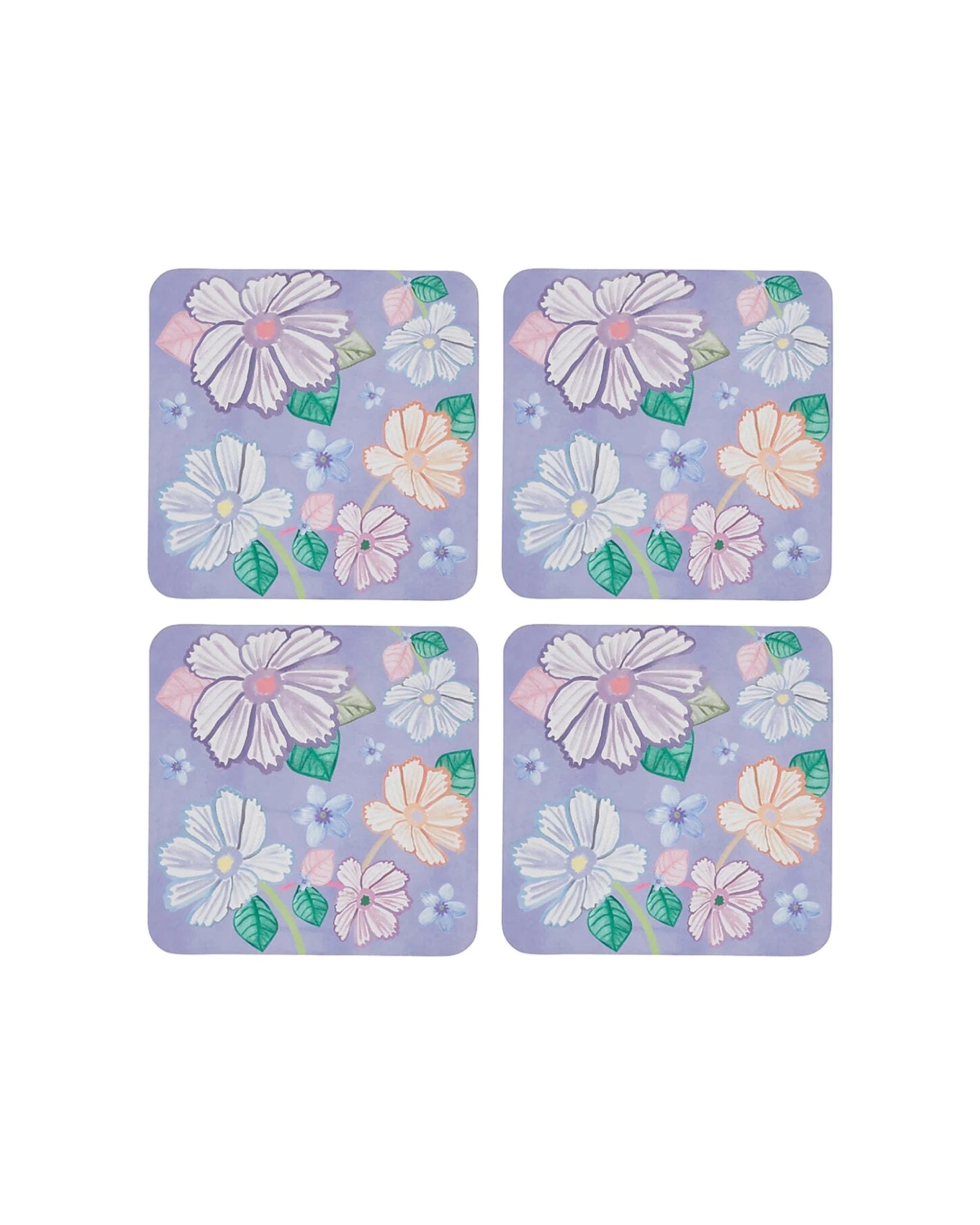 1 Maxwell & Williams 4x 4pc Poppy Love Square Coasters Set 10.5cm - Multi, 1 of 5