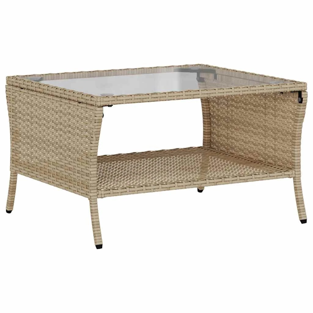 8 Vidaxl Garden Sofa 2-seater With Cushions&table Beige Poly Rattan, 8 of 9