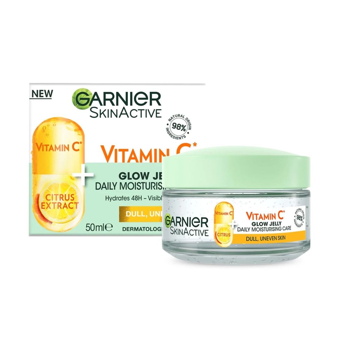 1 Garnier SkinActive Glow Jelly Moisturiser 50ml - Vitamin C and Citrus Extract, 1 of 6