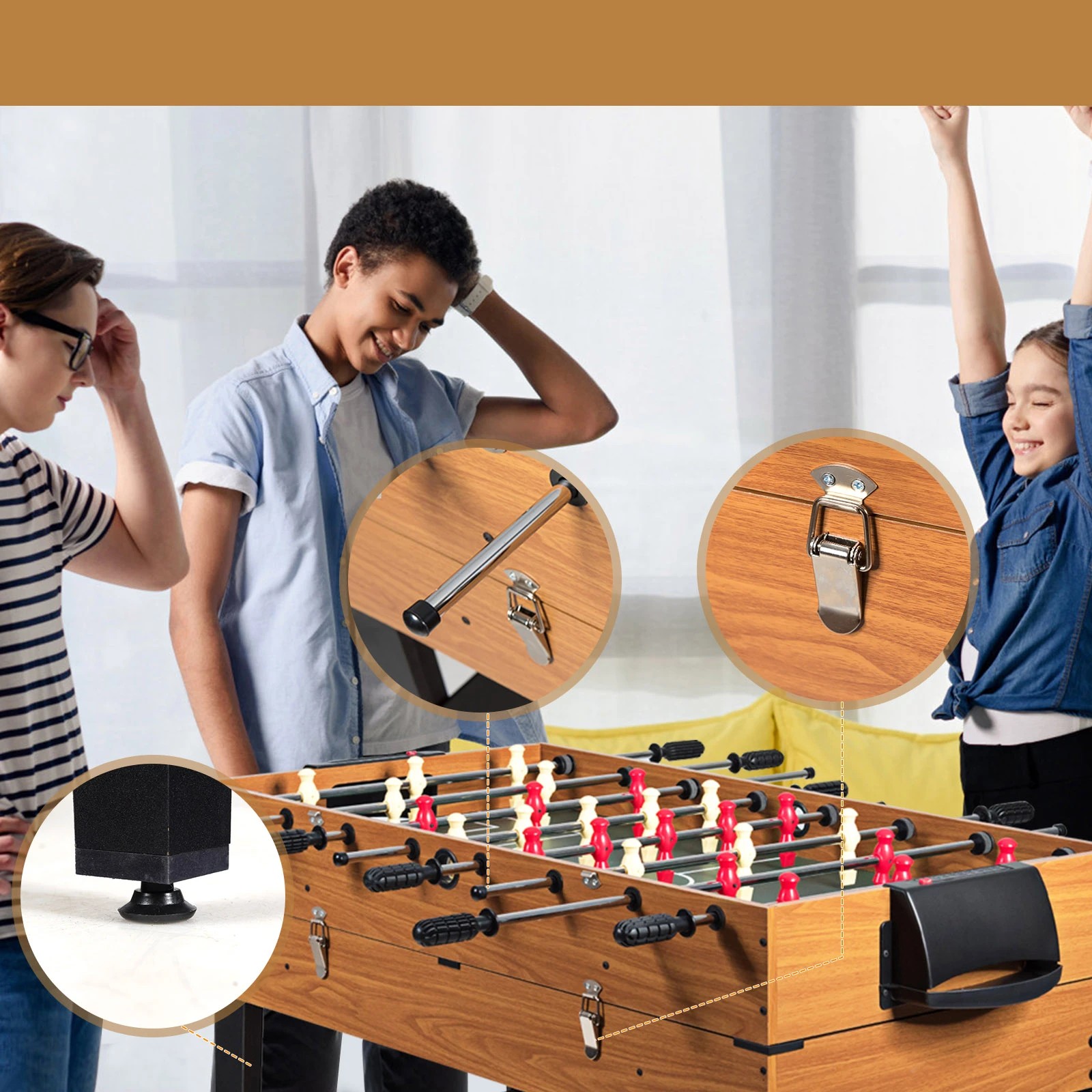 5 Costway 3-in-1 Combo Game Table Set Arcade Pool Game Table w/Air Hockey/Billiard/Foosball, 5 of 8