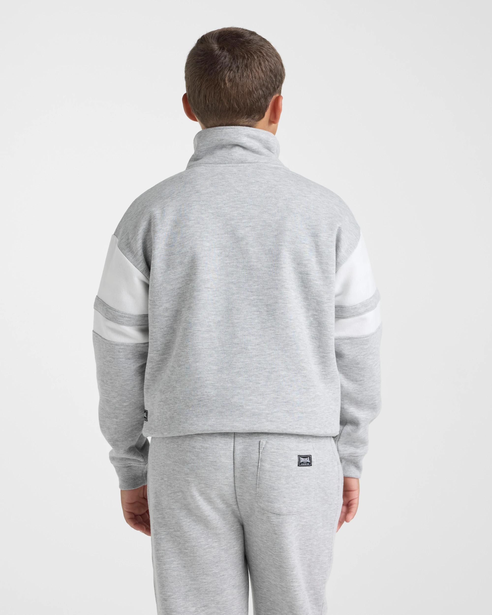 2 Lonsdale London Quarter Zip Jumper GREY MARLE, 2 of 5