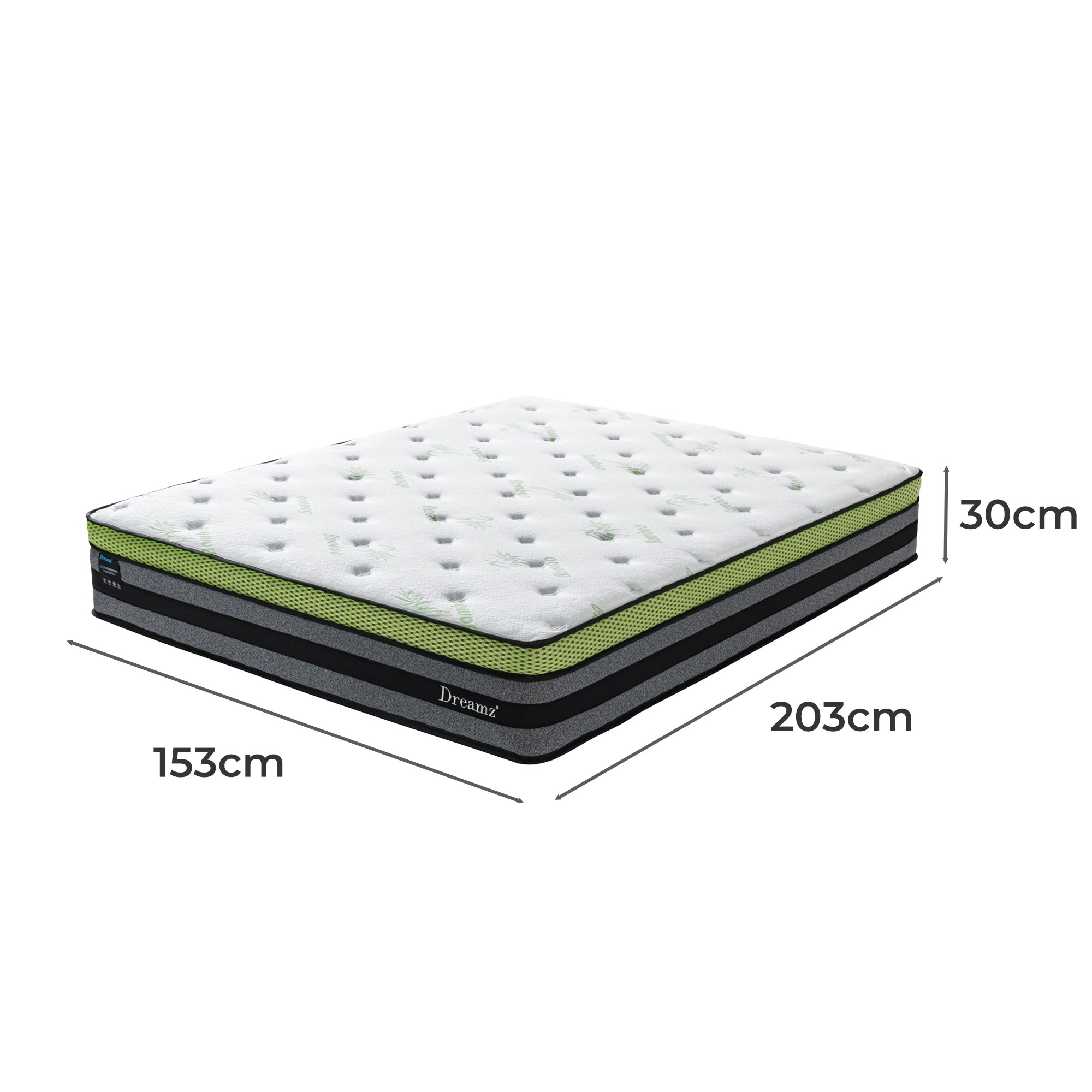 3 Dreamz Queen Cooling Spring Mattress 30cm, 3 of 6