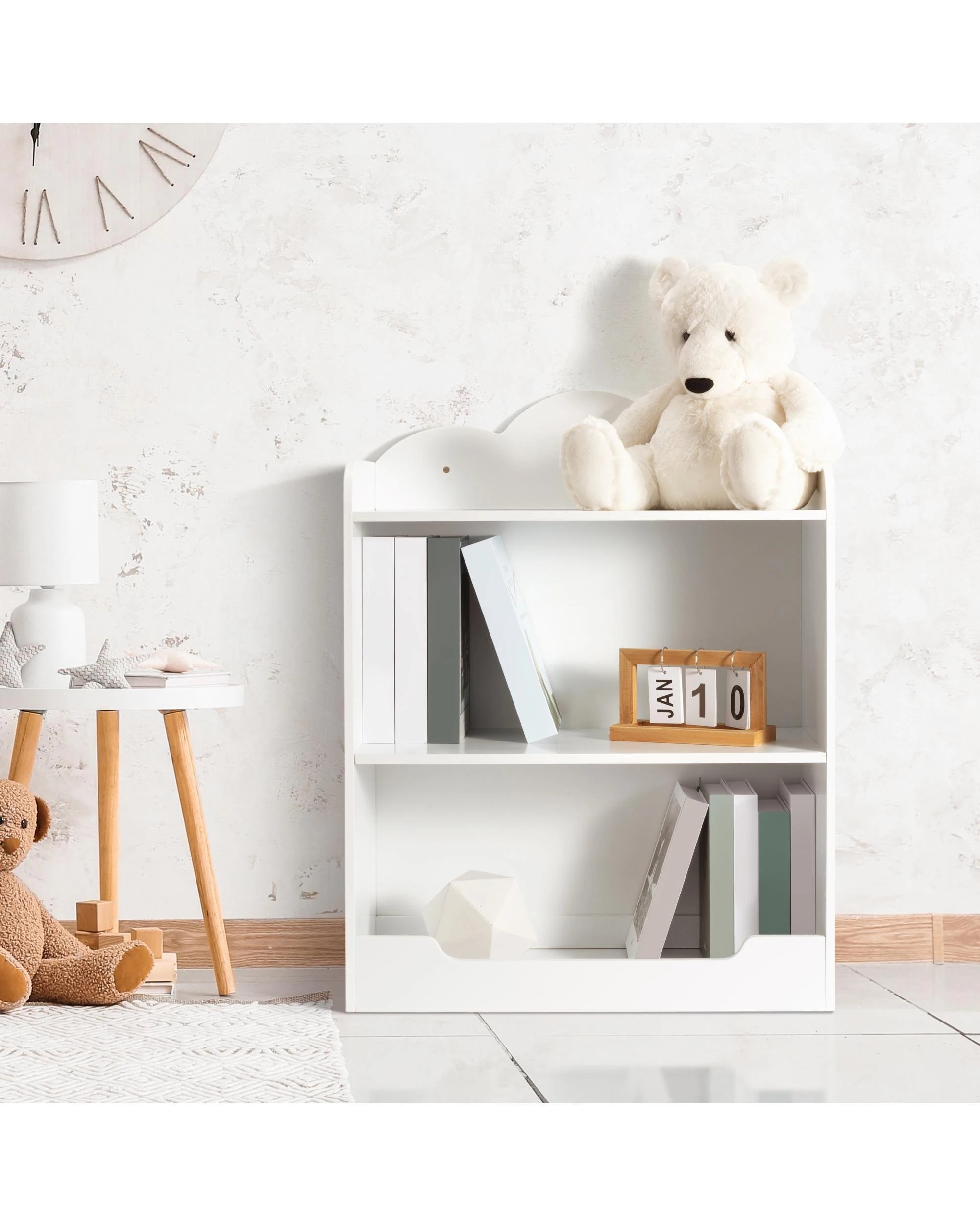 3 Kodu Kids Bookcase Bookshelf Open Shelving 3 Levels - White, 3 of 7
