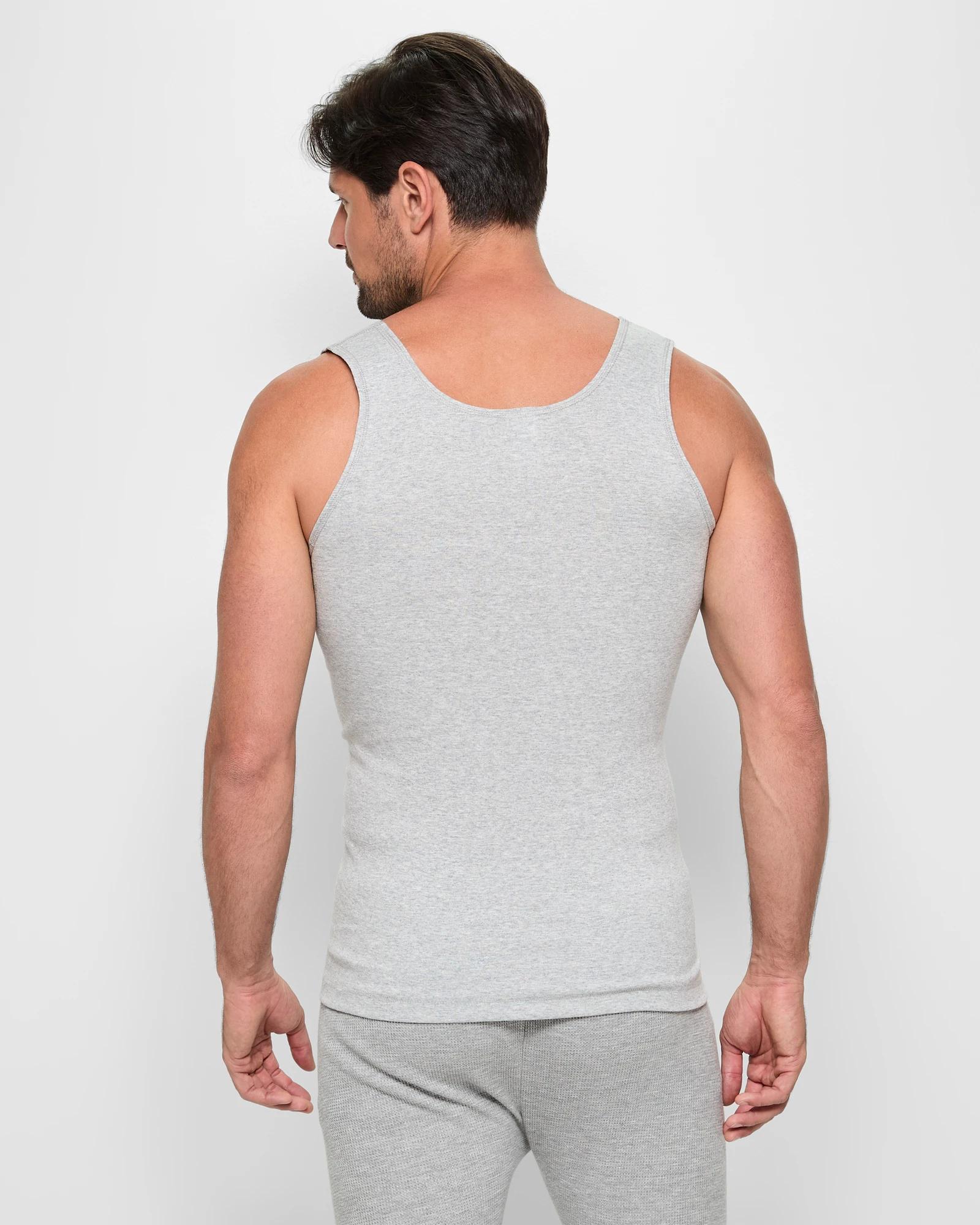 4 Australian Cotton Athletic Singlet - Maxx GREY MARLE, 4 of 5