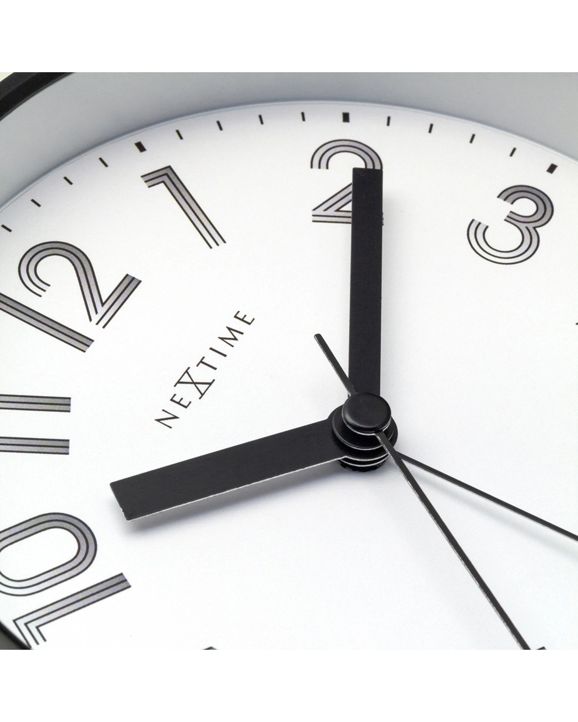 4 NEXTIME Reflect Alarm Clock Silent Movement Night Light Wall Table Use - White, 4 of 7