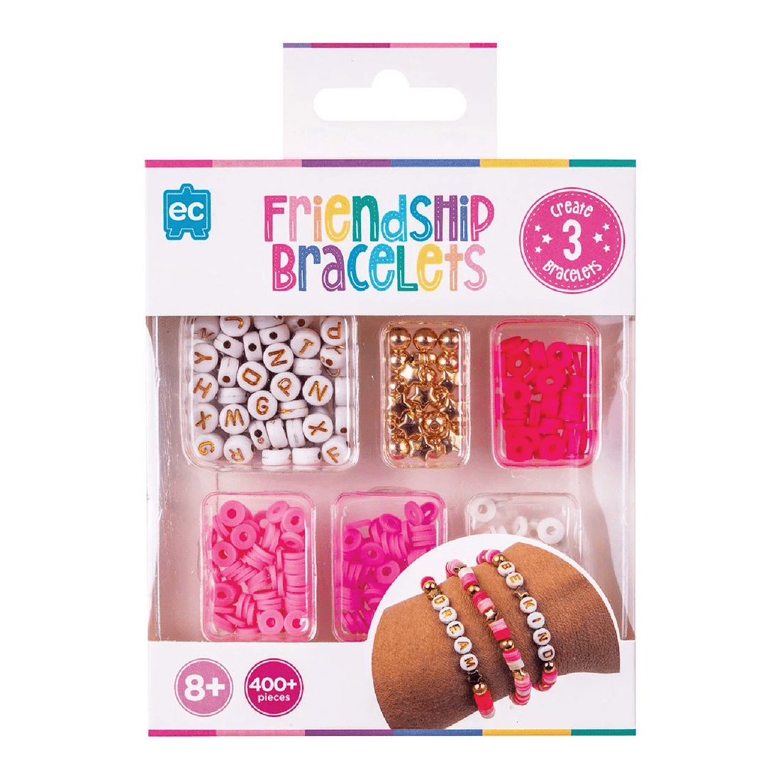 1 Educational Colours Friendship Bracelet Set Pink, 1 of 10