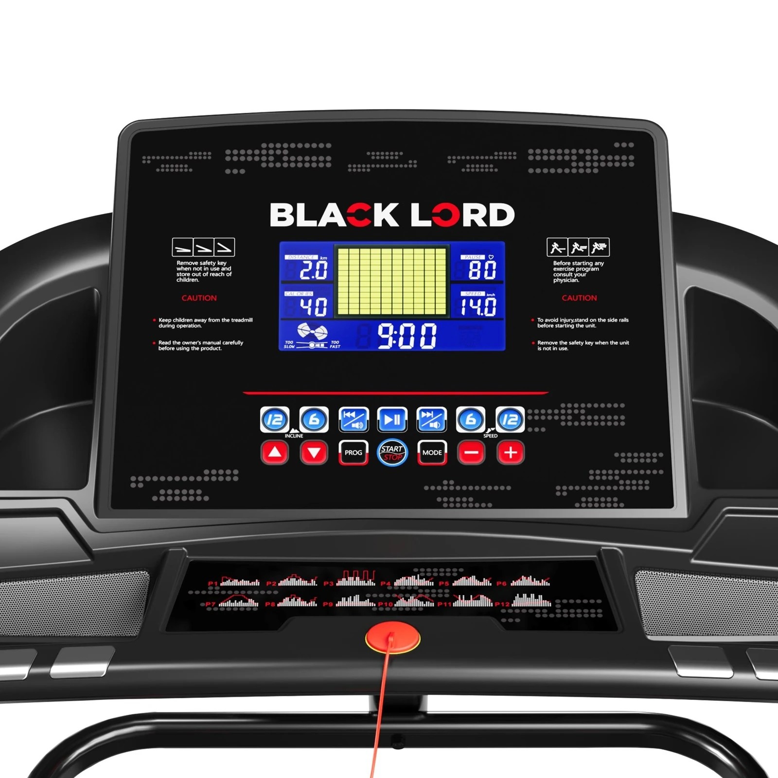 8 Black Lord Treadmill Electric Auto Incline Home Gym Exercise Machine 480MM, 8 of 9