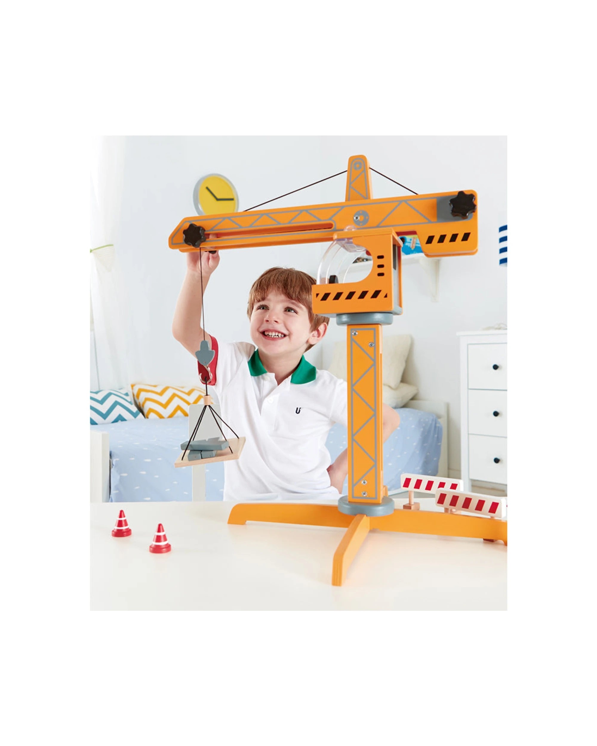 3 Hape Crane Lift Construction Set Kids Imaginative Play Toy - Multi, 3 of 3