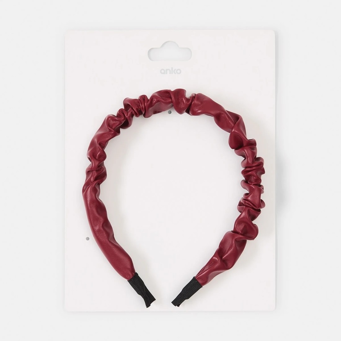 5 Faux Leather Ruffle Headband - Red, 5 of 5