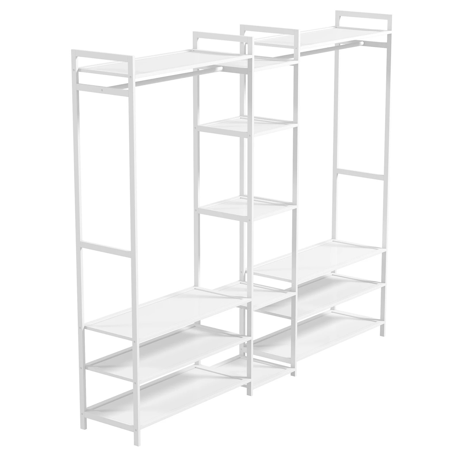 5 Milano Décor Multifunctional Bamboo Clothes Rack Storage Stand Organiser - White, 5 of 10