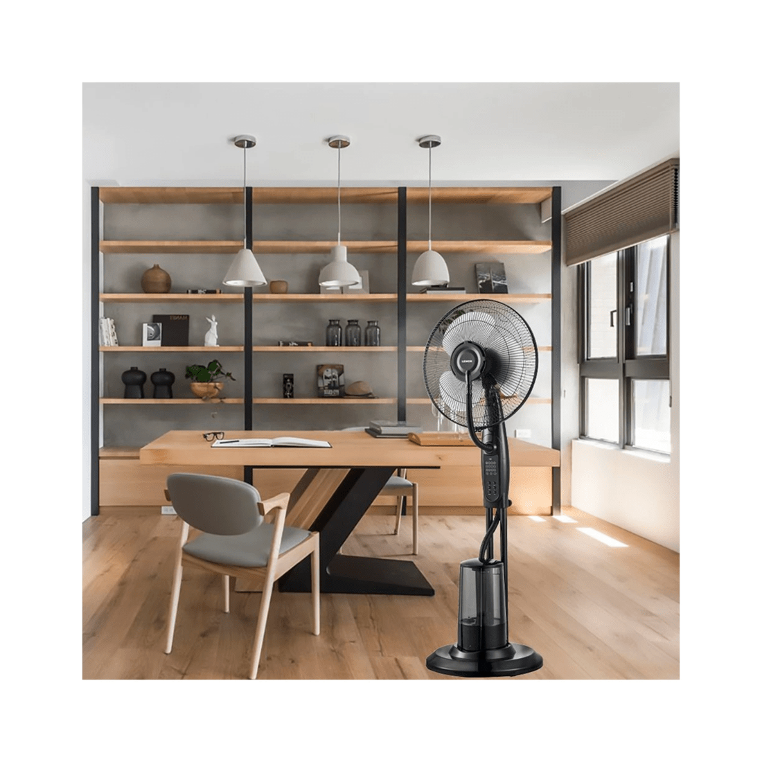 4 Lenoxx 40cm Home Standing Pedestal Air Cooling Fan W/misting Water Spray - Black, 4 of 5